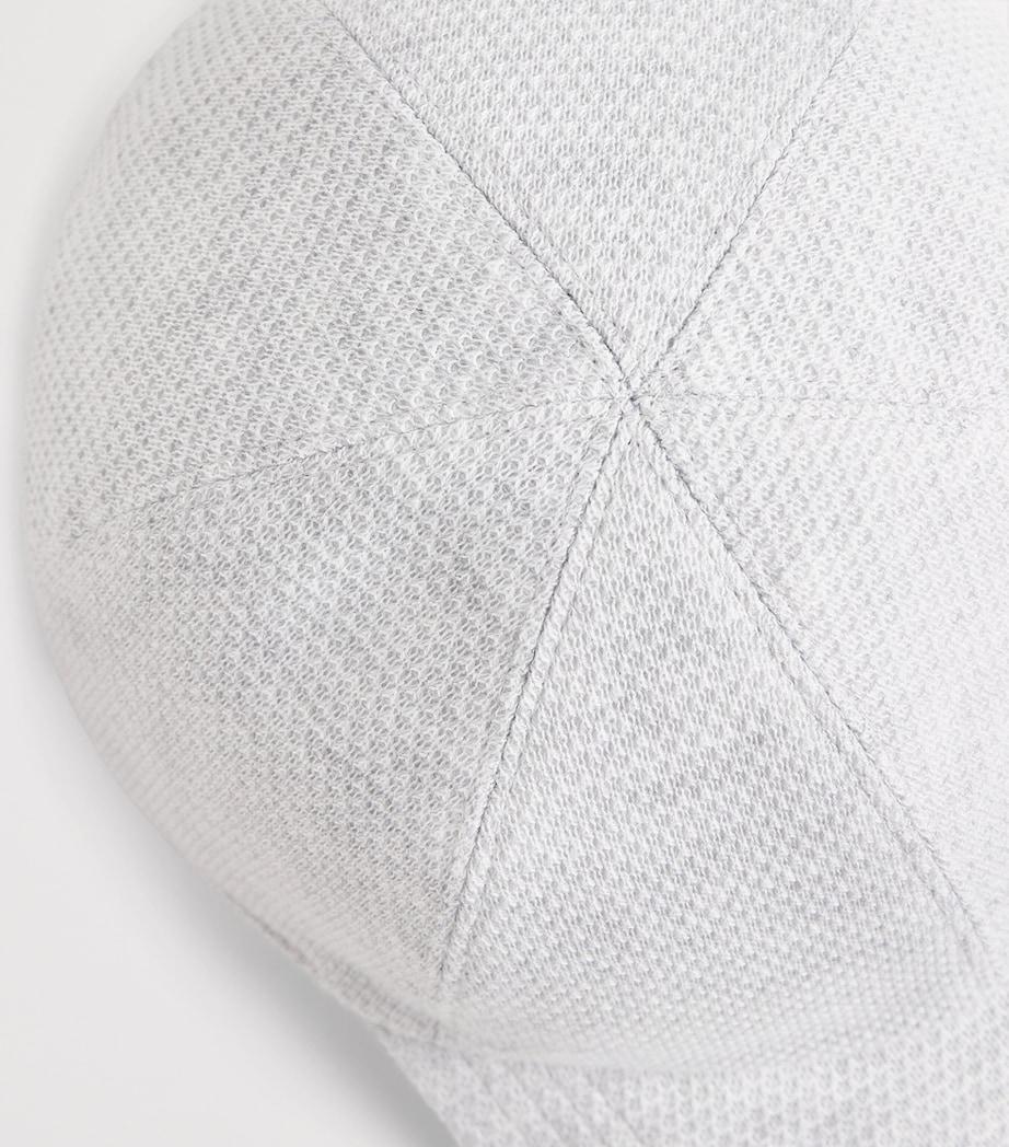 Eleventy Honeycomb-Stitch Cotton Baseball Cap Grigio Chiaro Melang Image 4