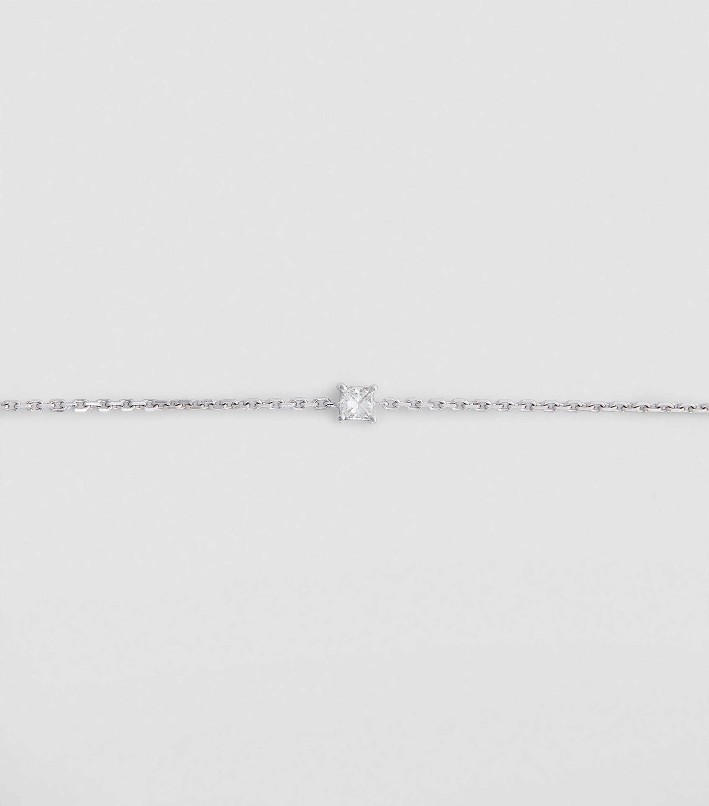 White Gold and Diamond Princesse Bracelet WG RED THREAD Image 2