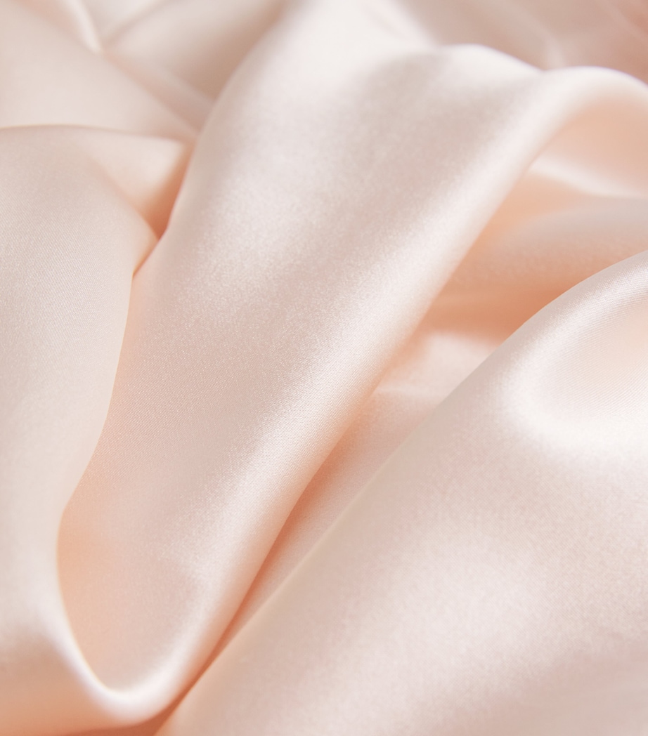 Silk Feather-Trim Taylor Slip Dress PERFUME PINK Image 5