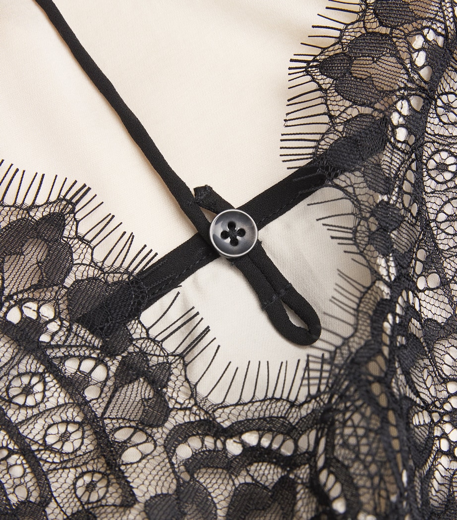 Satin Lace-Trim Camisole ECRU003 Image 5