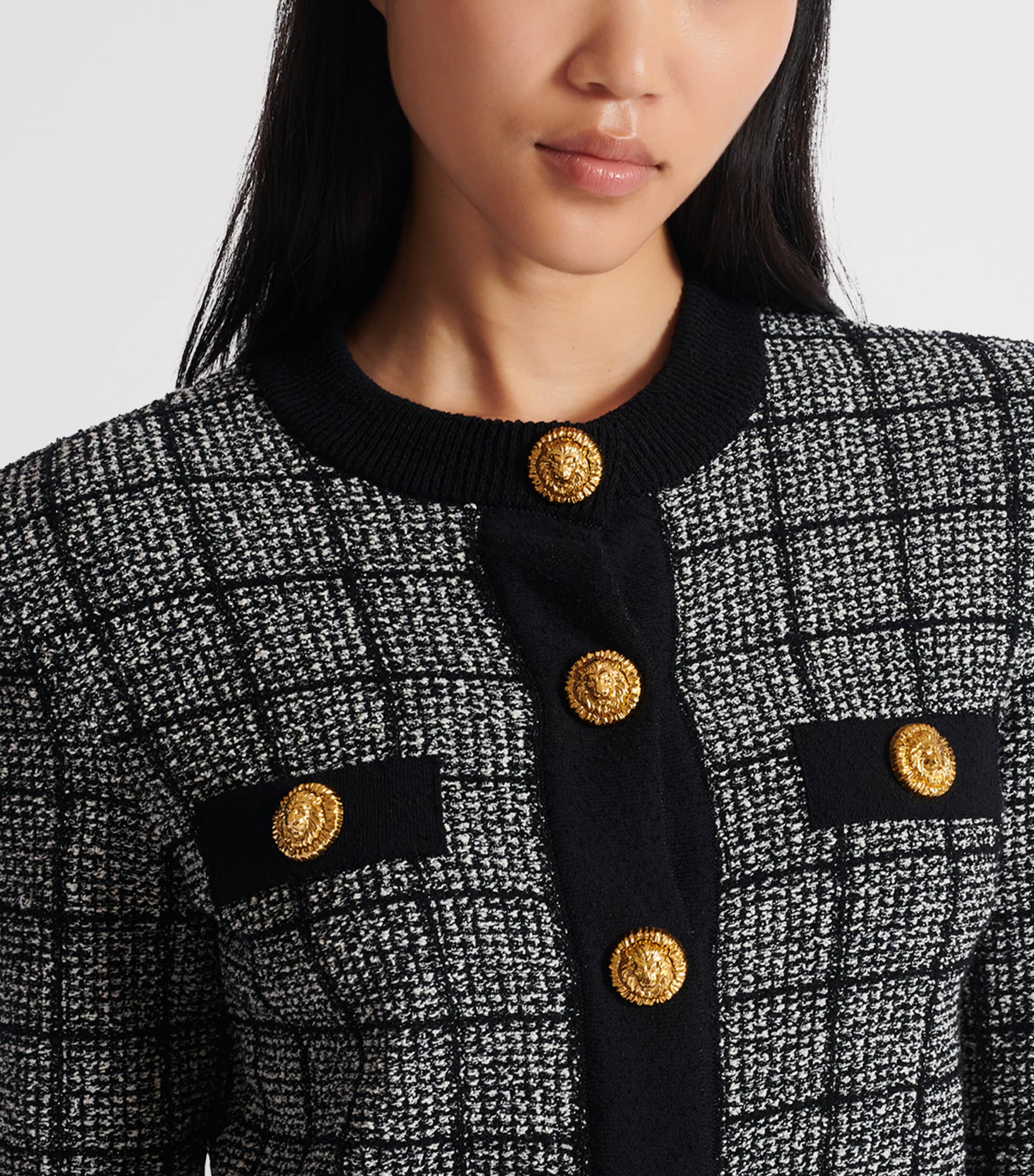 Tweed Check Cardigan EER NOIR/NATUREL Image 8
