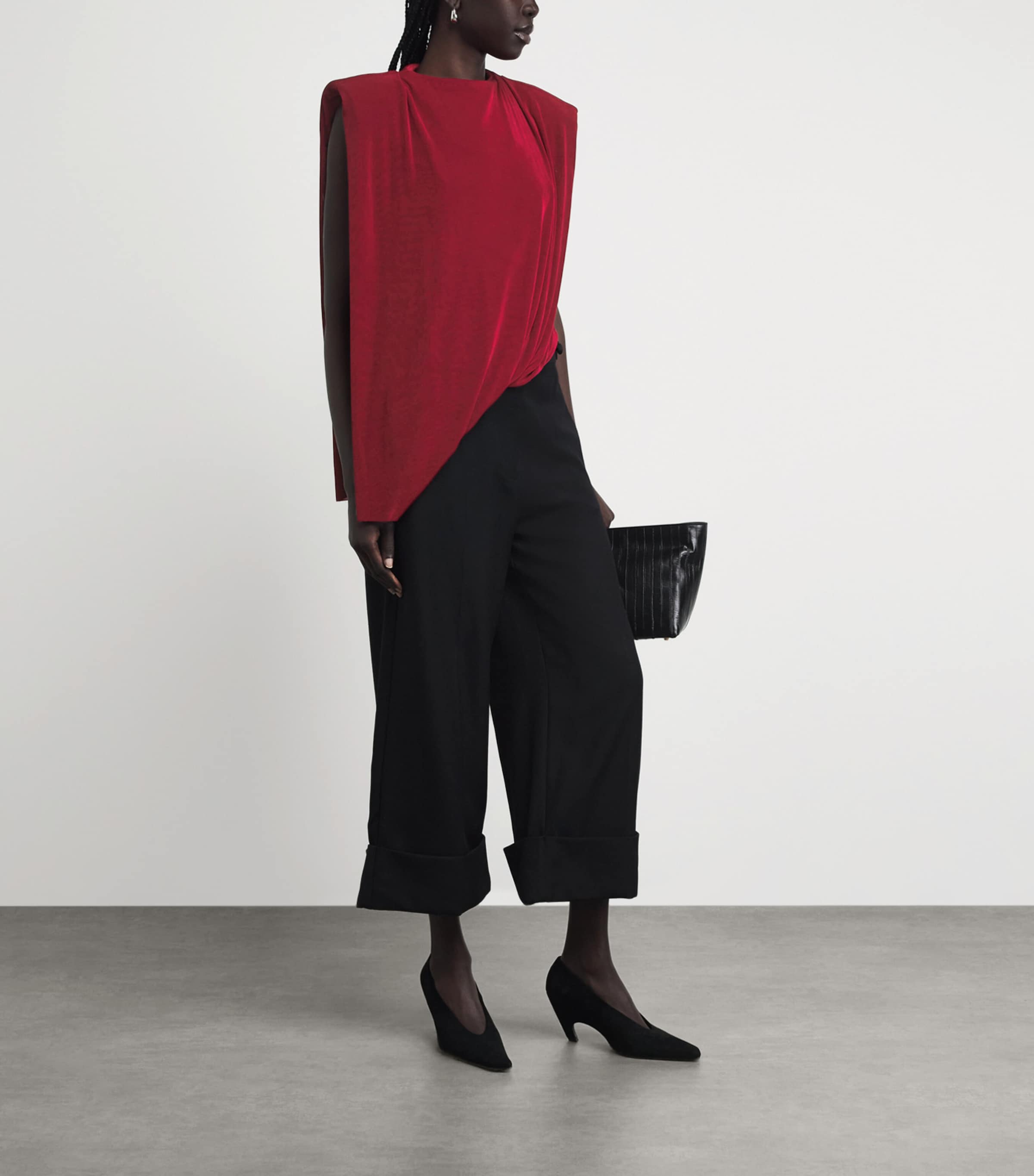 CAMILLA AND MARC Womens Draped Asymmetrical Ravine Top Cherry Image 2