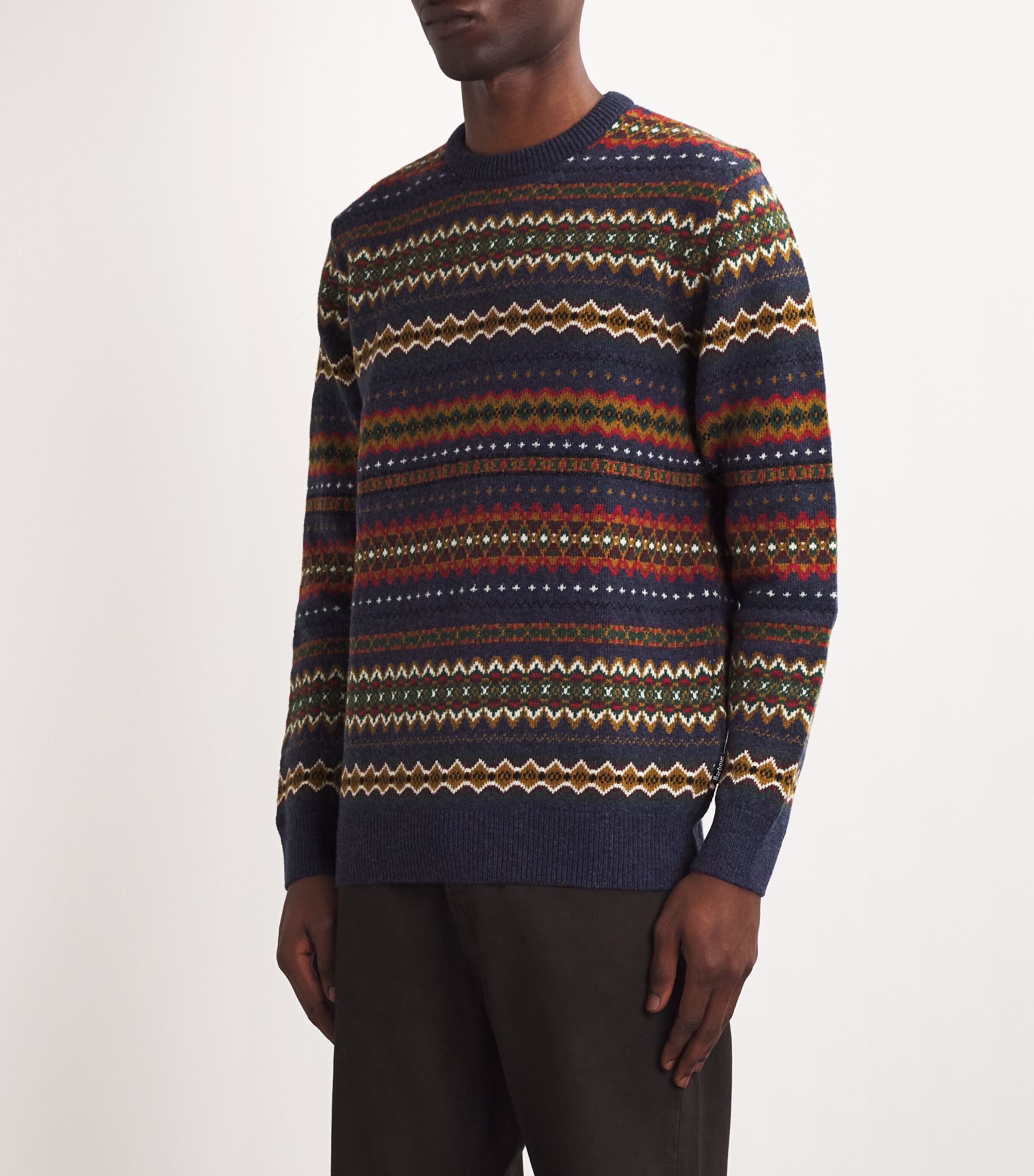 Wool Fair Isle Sweater NAVY MARL Image 6