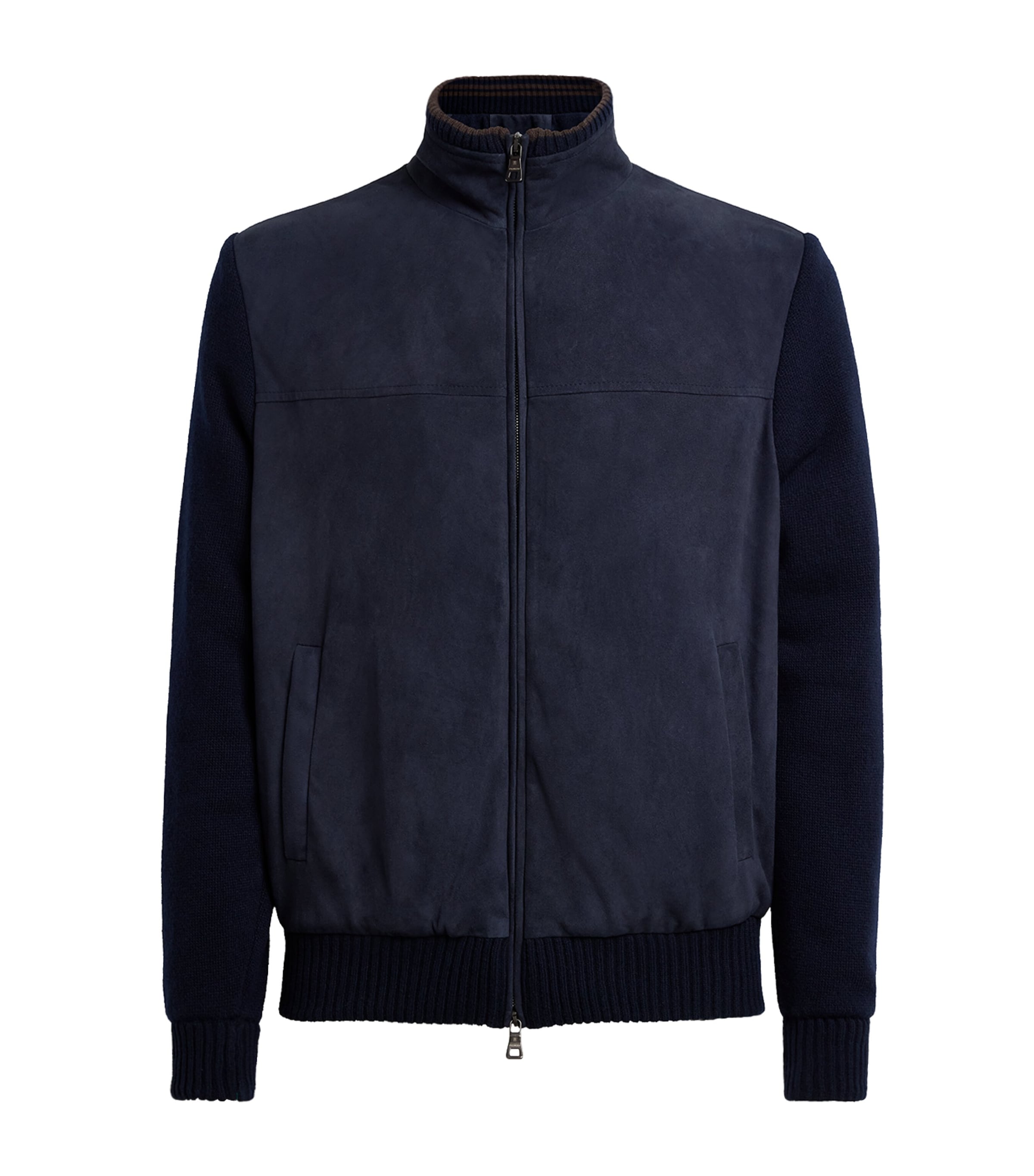 Fioroni Cashmere Mens Virgin Wool-Suede Hybrid Jacket Image 1