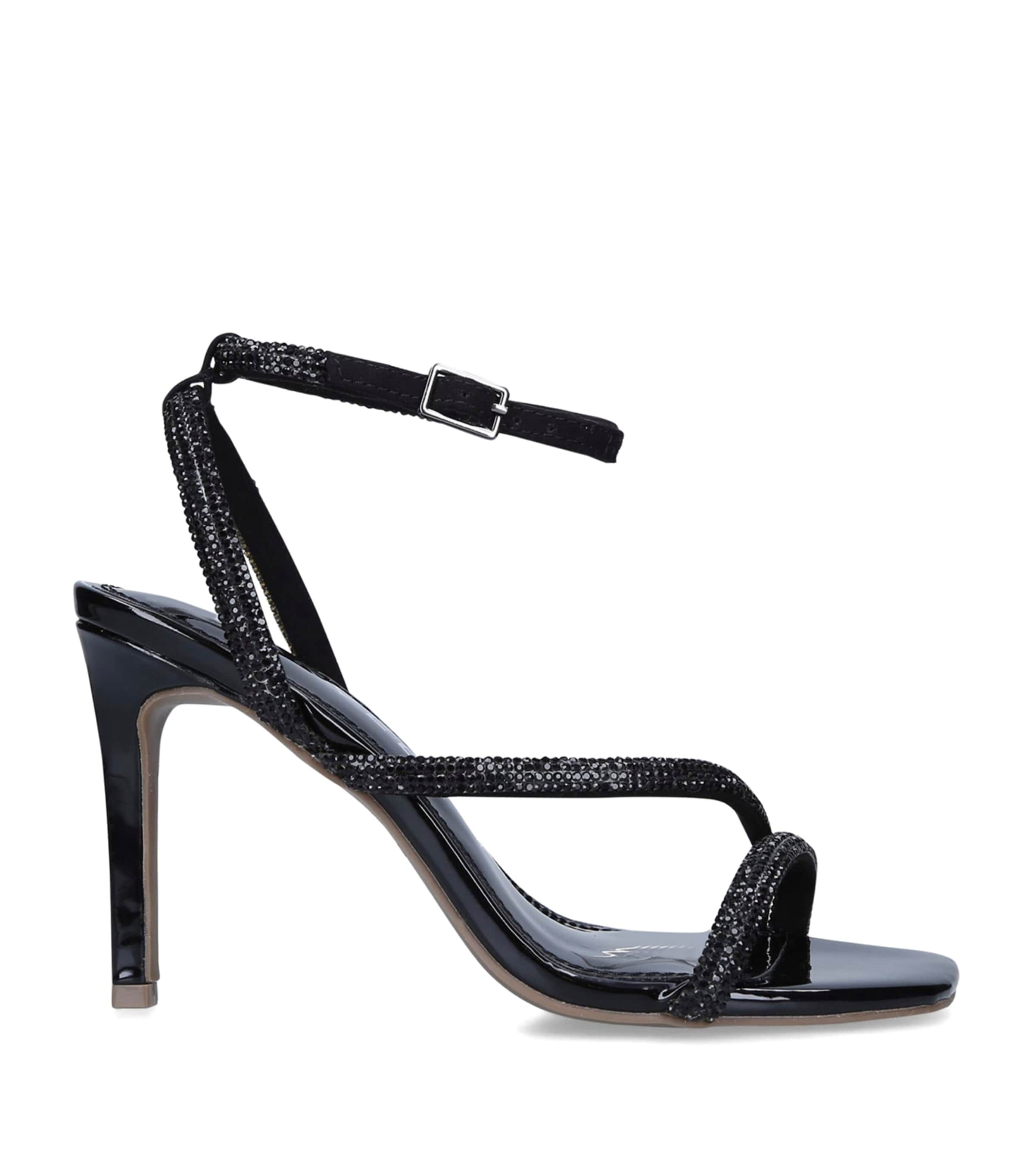 Shop Carvela Crystal-embellished Paparazzi Sandals In Black