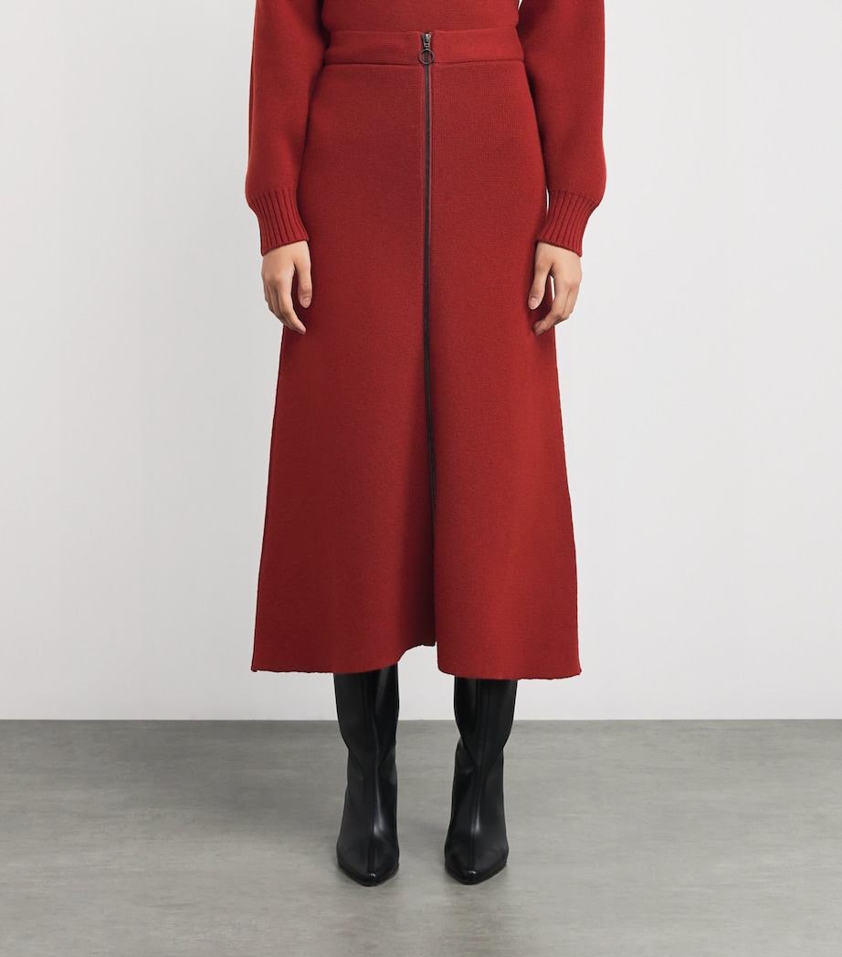 Cashmere A-Line Skirt SG4463 OXBLOOD Image 3