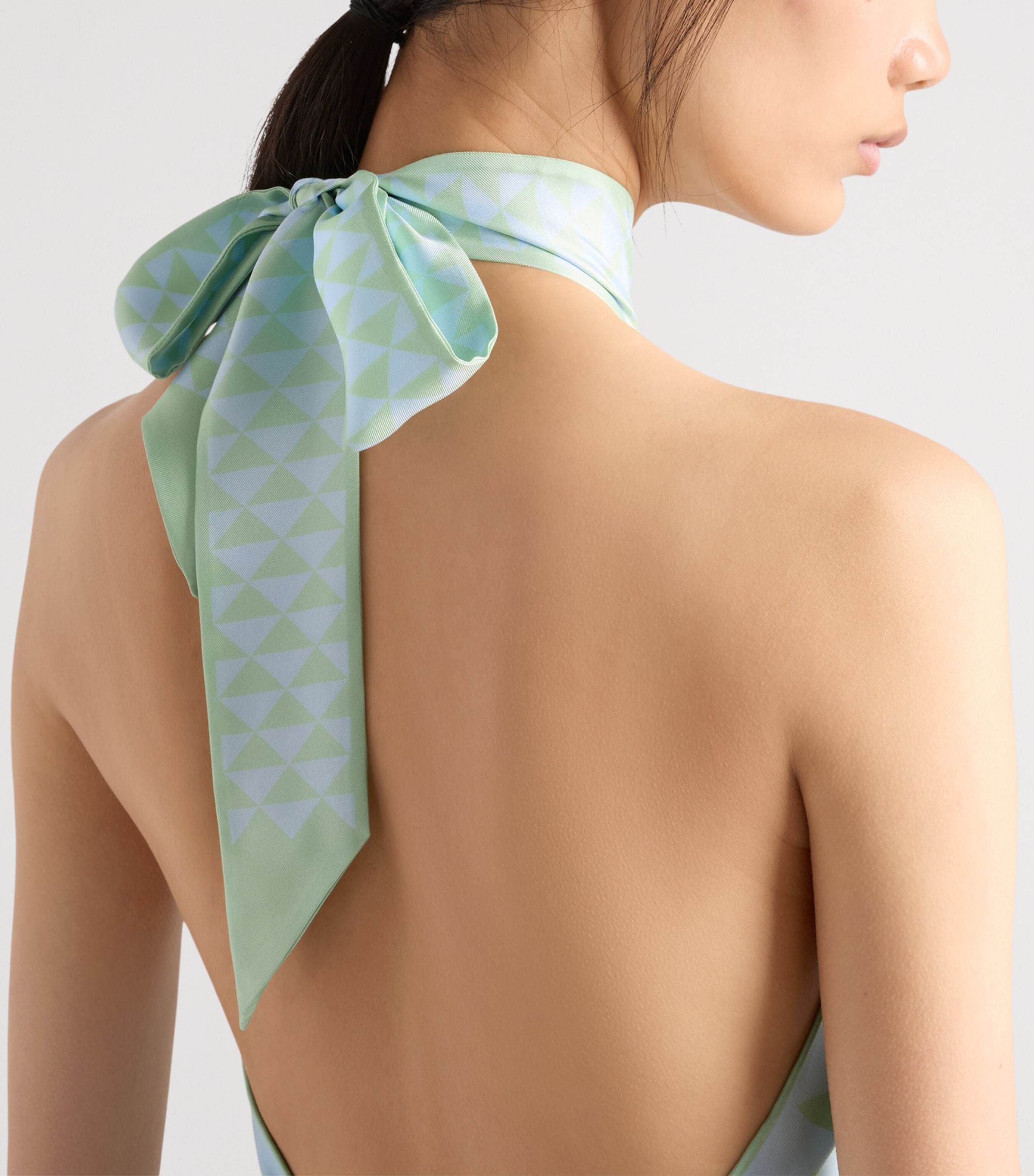 Prada Womens Silk Twill Halterneck Top Image 4