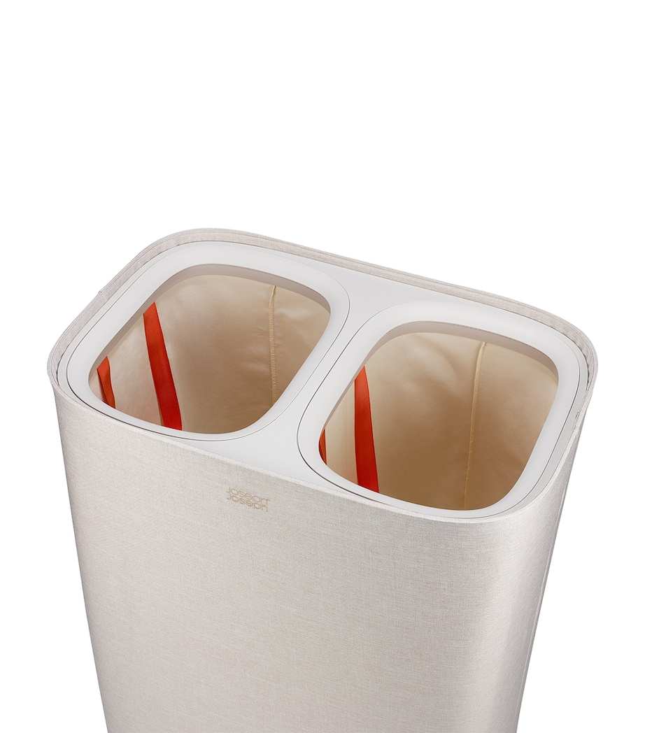 Joseph Joseph Total 2 Twin Laundry Basket (90L) Pale Mushroom Image 3