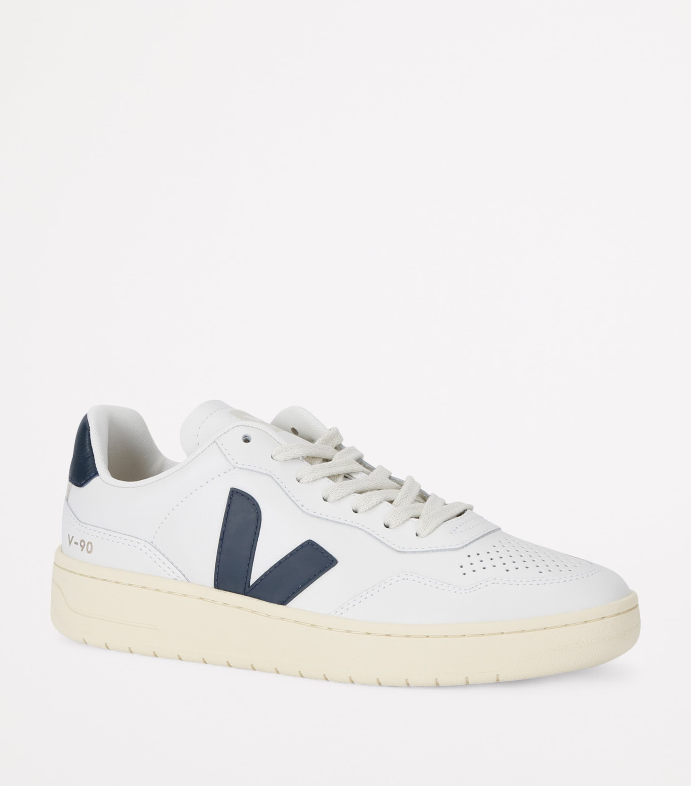 Leather V-90 Sneakers WHITE/NAVY Image 3