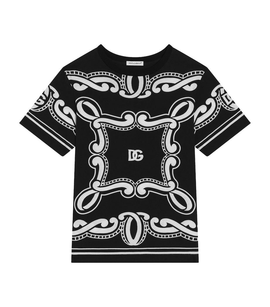 Cotton Bandana Print T-Shirt (8-12+ Years) HN9RA-BANDANA NERO Image 1