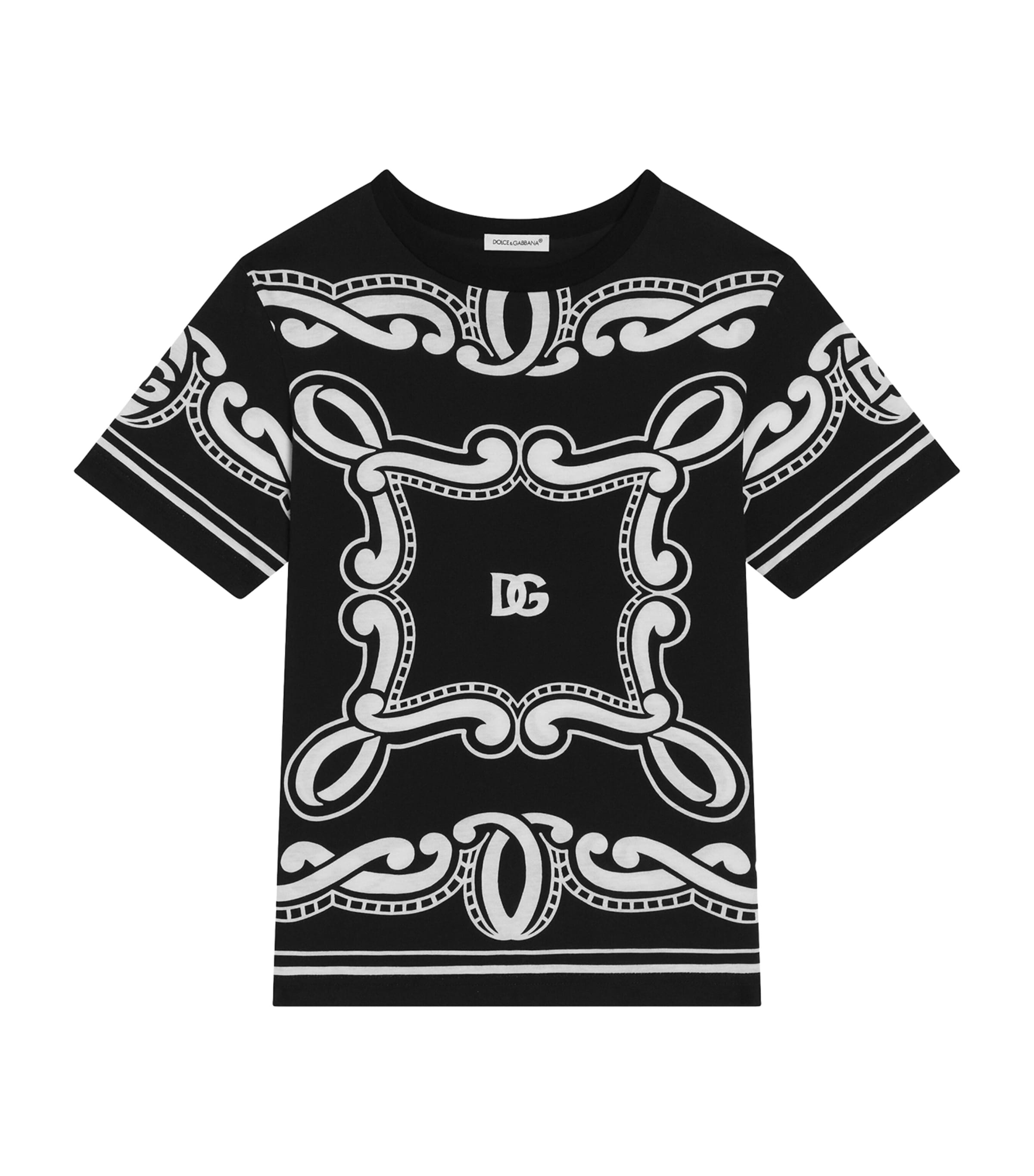 Dolce & Gabbana Kids Cotton Bandana Print T-Shirt (8-12+ Years) | Gifts | Gifts for Kids | Boys Clothing | Tops & T-Shirts | Designers | Dolce & Gabbana