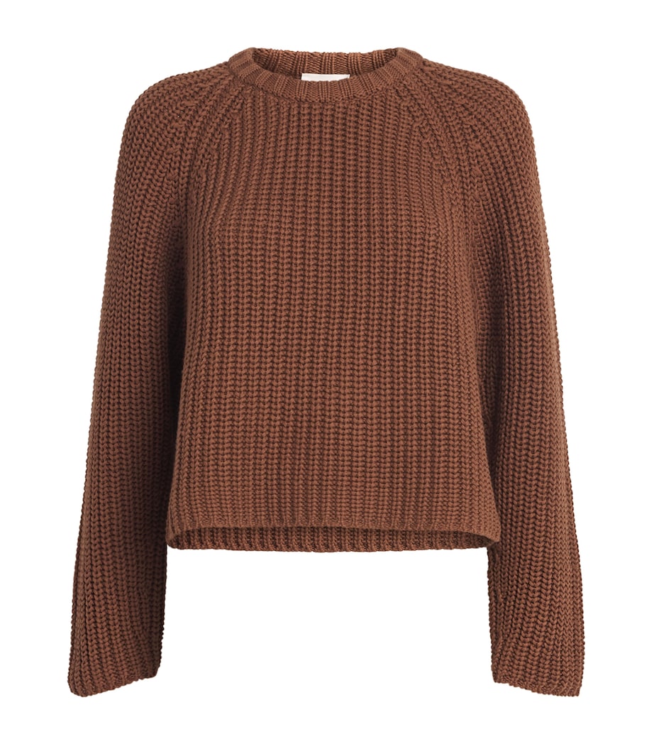 ME+EM Womens Organic Cotton Weekend Sweater Walnut Brown Image 1