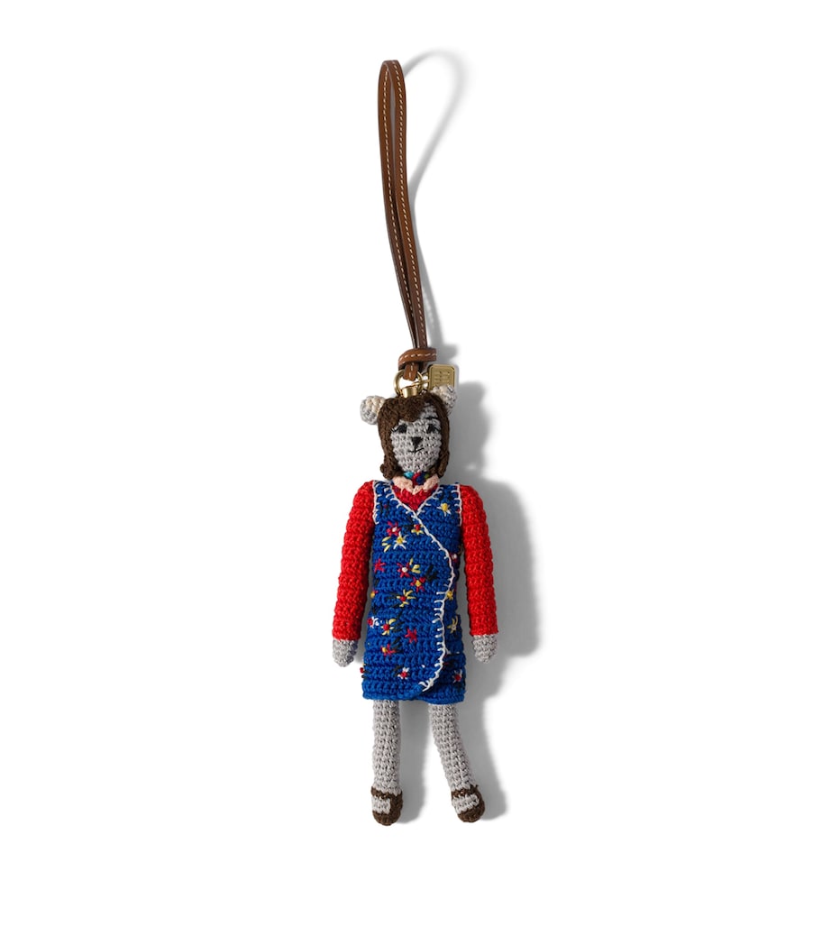 Miu Miu Woven Yarn Keyring Light Blue Image 1