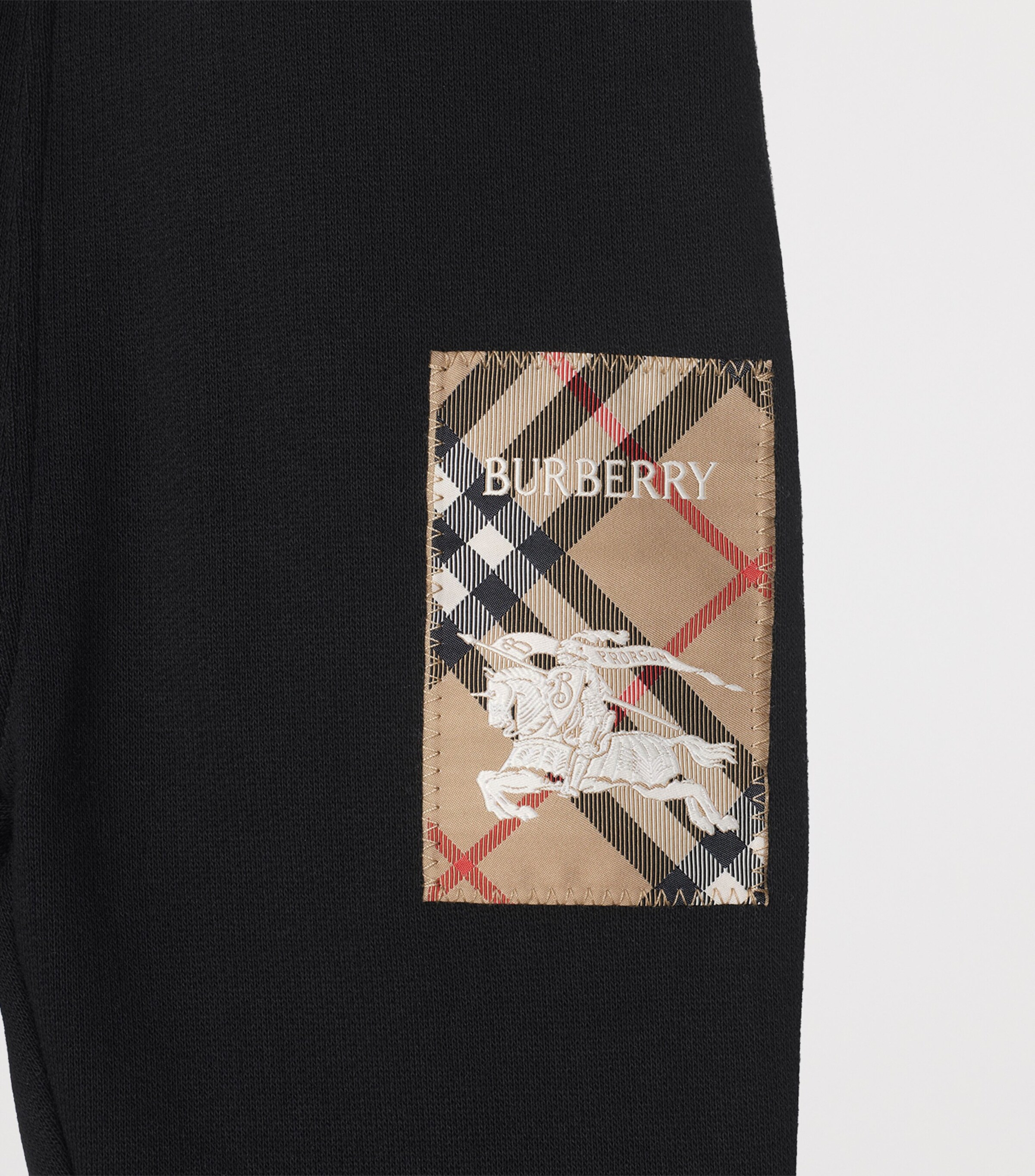 Burberry Kids Cotton Check-Label Sweatpants (6-24 Months) Black Image 5