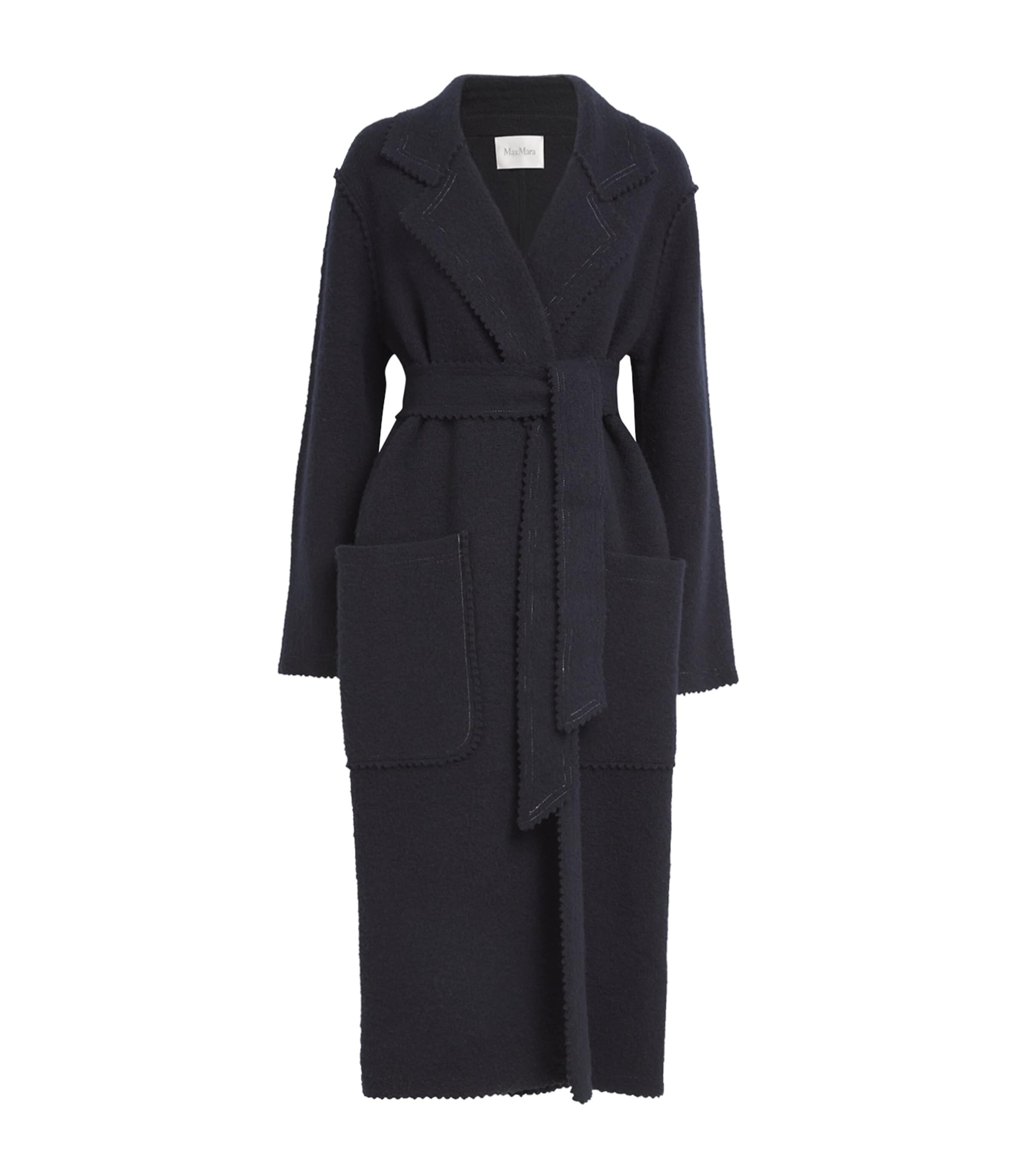 Max Mara Wool-cashmere Knitted Coat In Blue