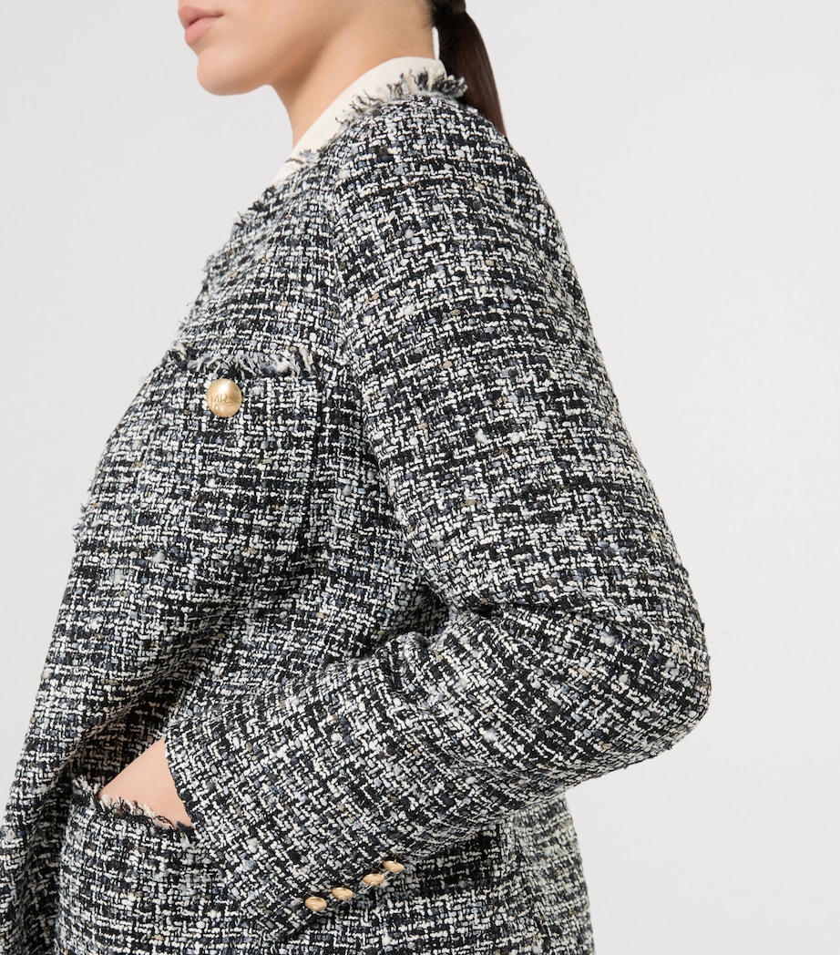 Marina Rinaldi Womens Tweed Jacket Black White Image 5