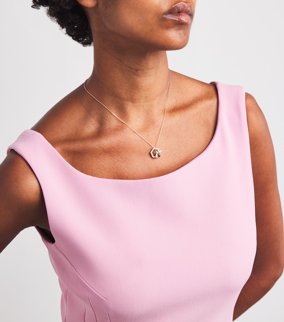 Small Rose Gold and Diamond Honeycomb Necklace ROSE GOLD Image 2