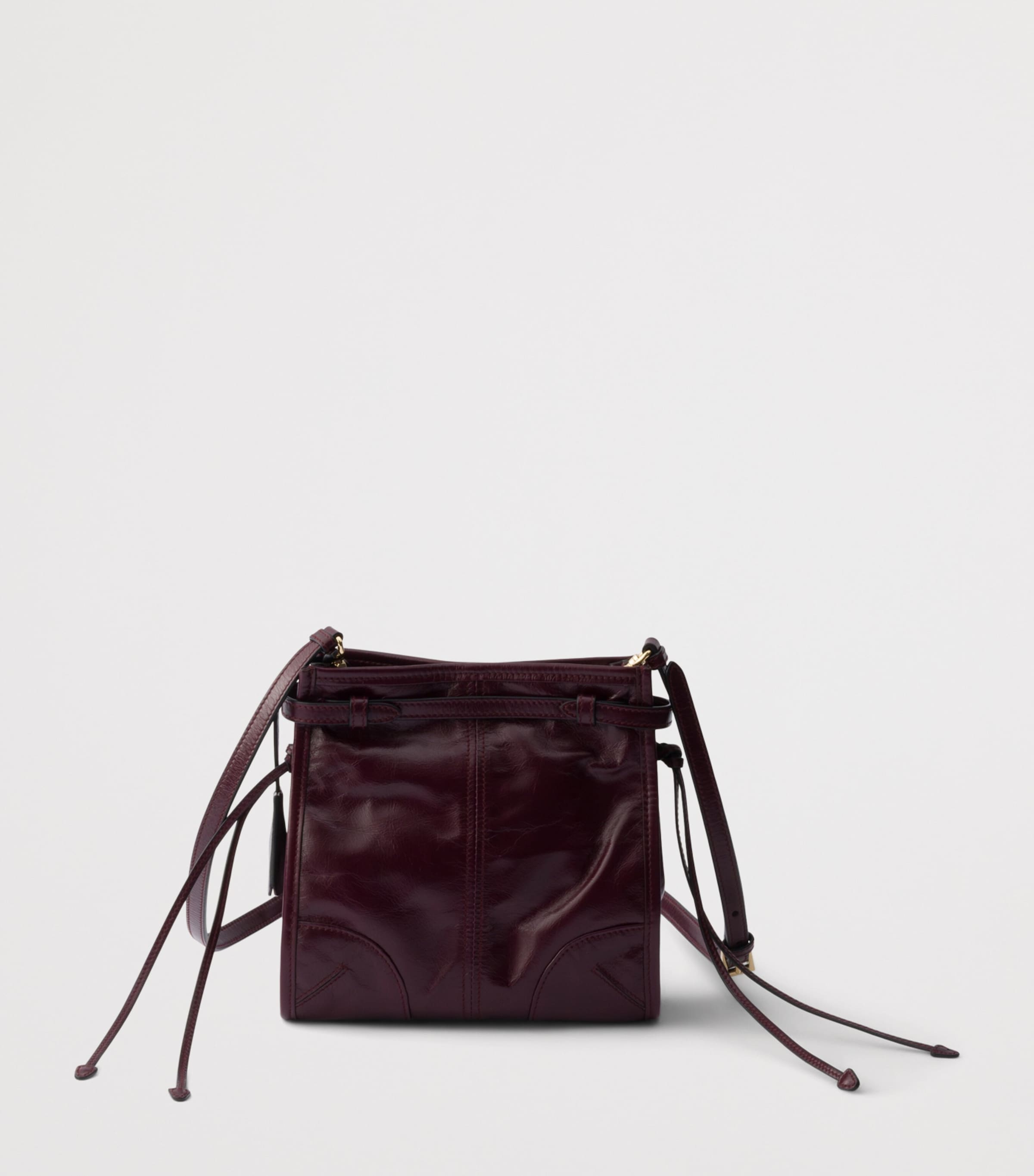 Prada Mini Leather Bonnie Shoulder Bag Burgundy Image 3