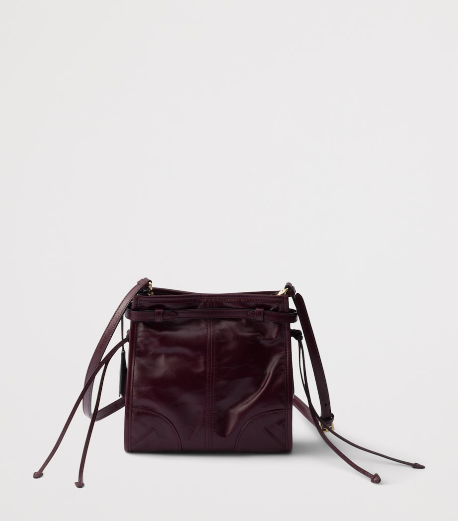 Prada Mini Leather Bonnie Shoulder Bag Burgundy Image 3