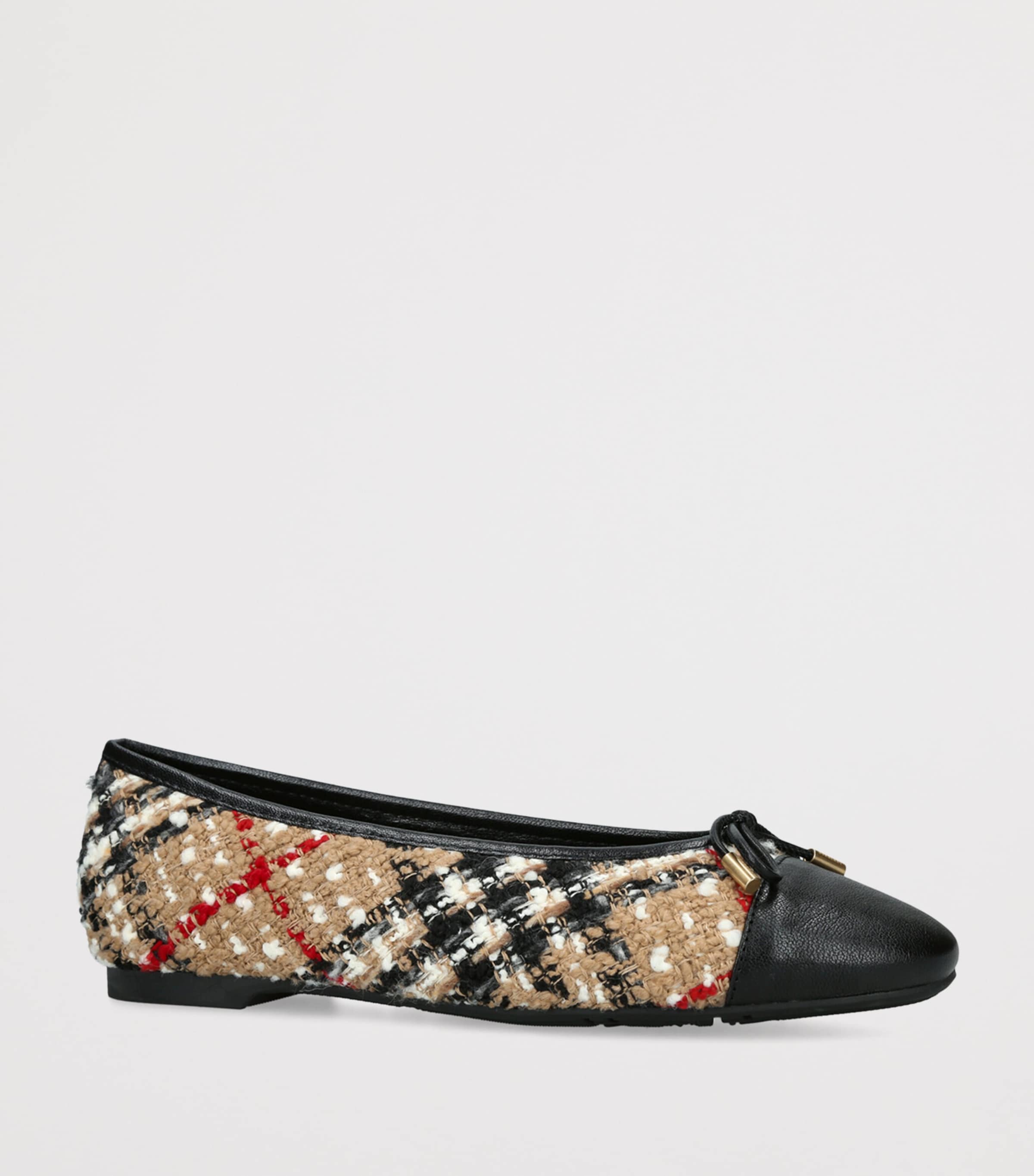 Burberry Bouclé Check Highgate Ballet Flats Beige Comb Image 2