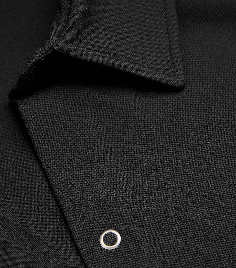 Long-Sleeve Press-Stud Shirt BLACK Image 5