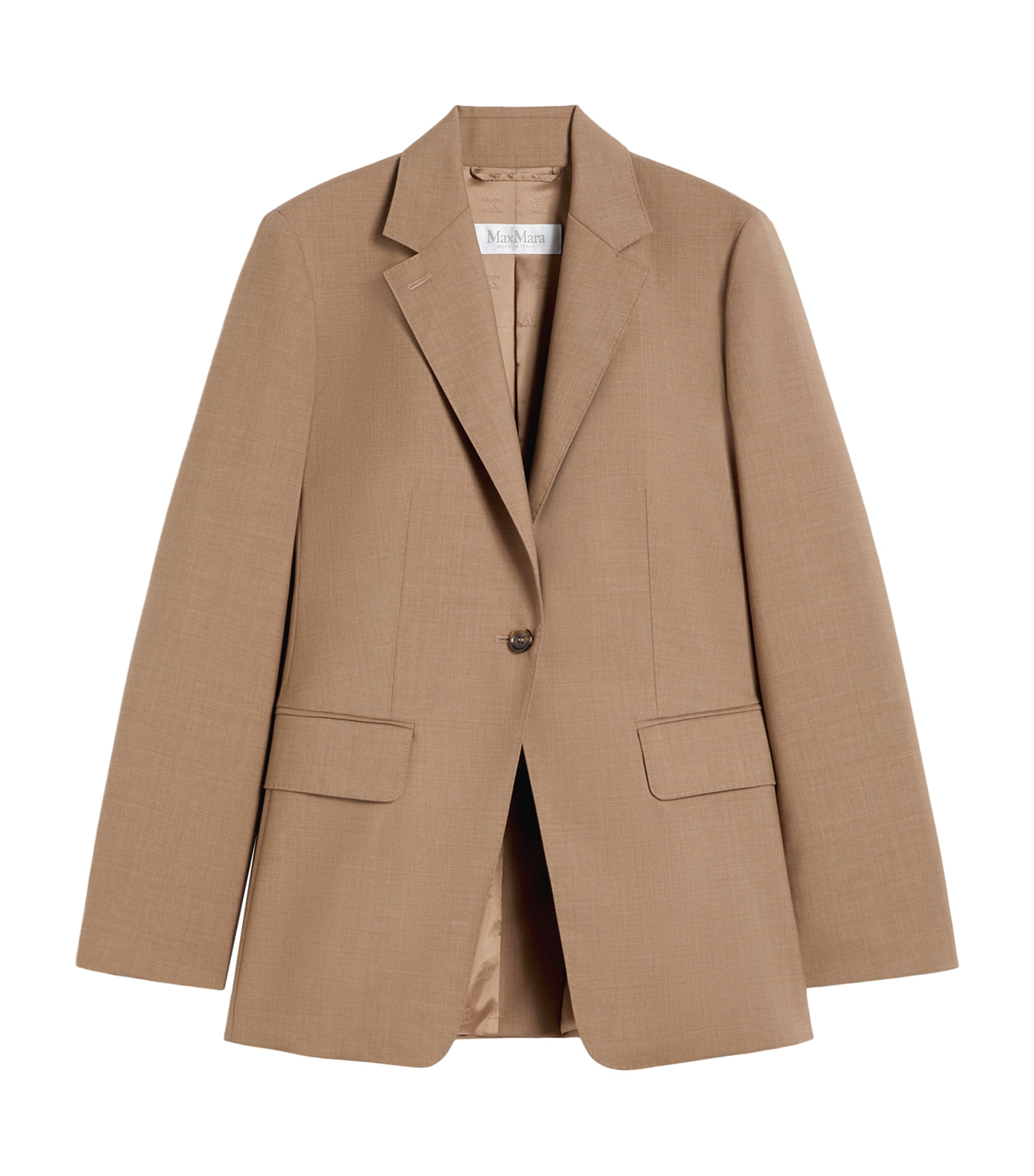 Virgin Wool Single-Breasted Blazer HAZELNUT BROWN Image 1