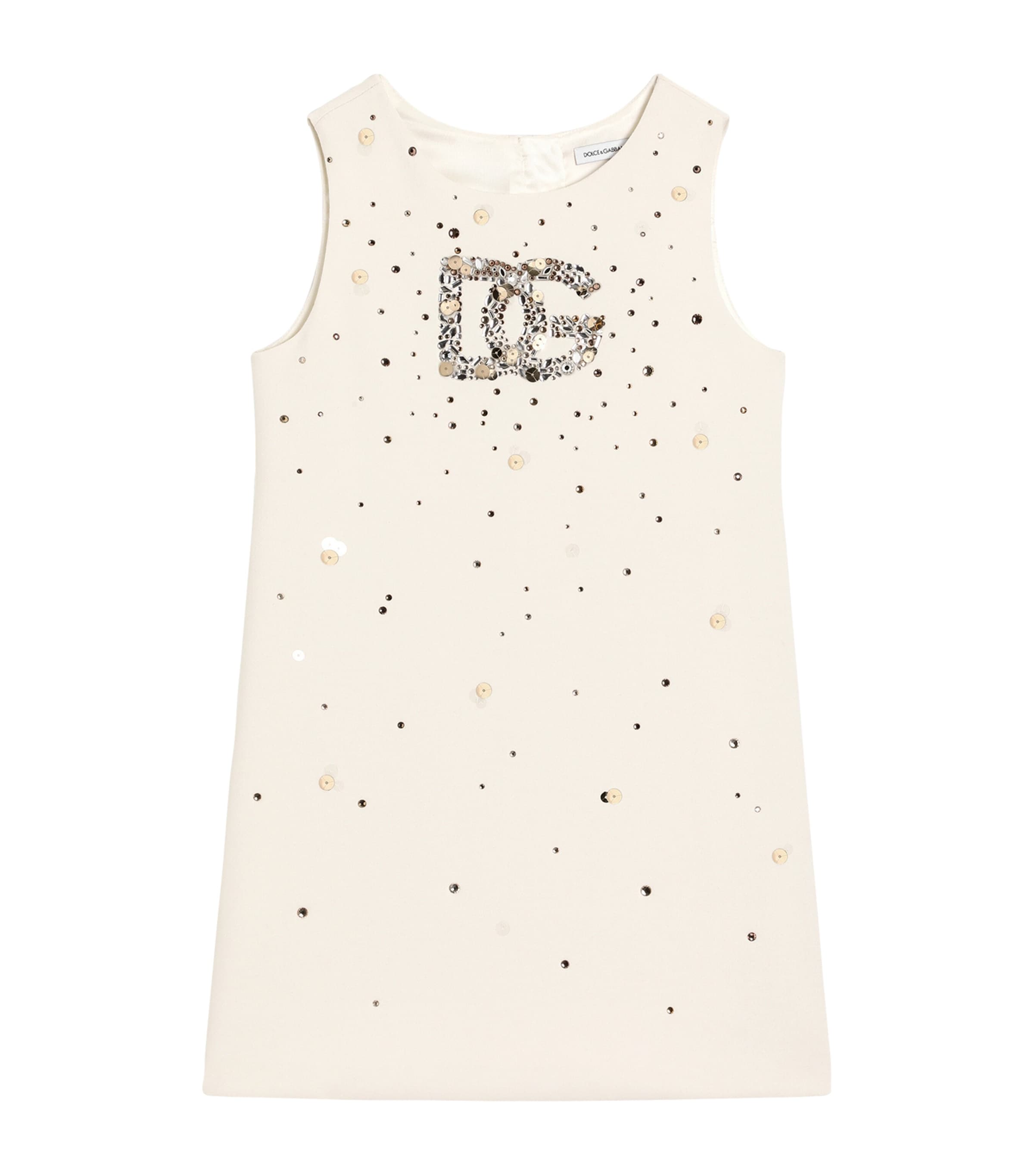 Embellished Logo Dress (8-12 Years) W3789LIGHT CREAM Image 1