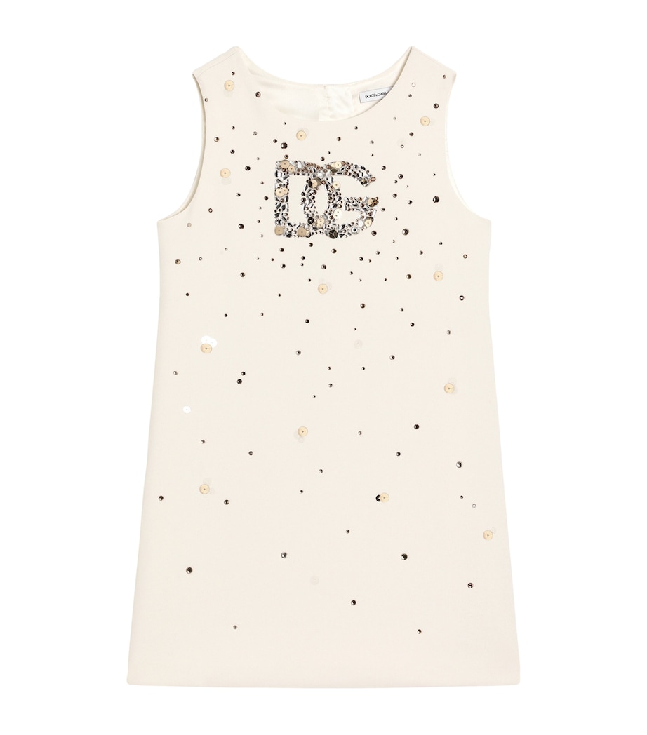 Embellished Logo Dress (8-12 Years) W3789LIGHT CREAM Image 1