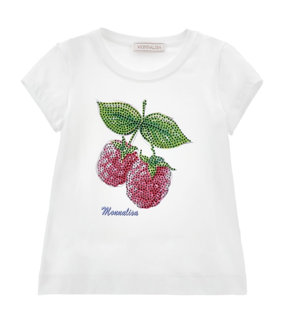 Embellished Raspberry T-Shirt (2-15 Years) BIANCO Image 1