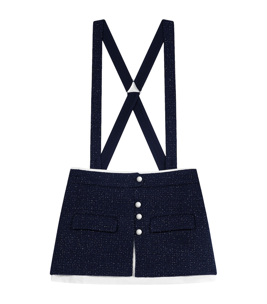 Maje Womens Tweed Suspender Shorts Navy Image 1