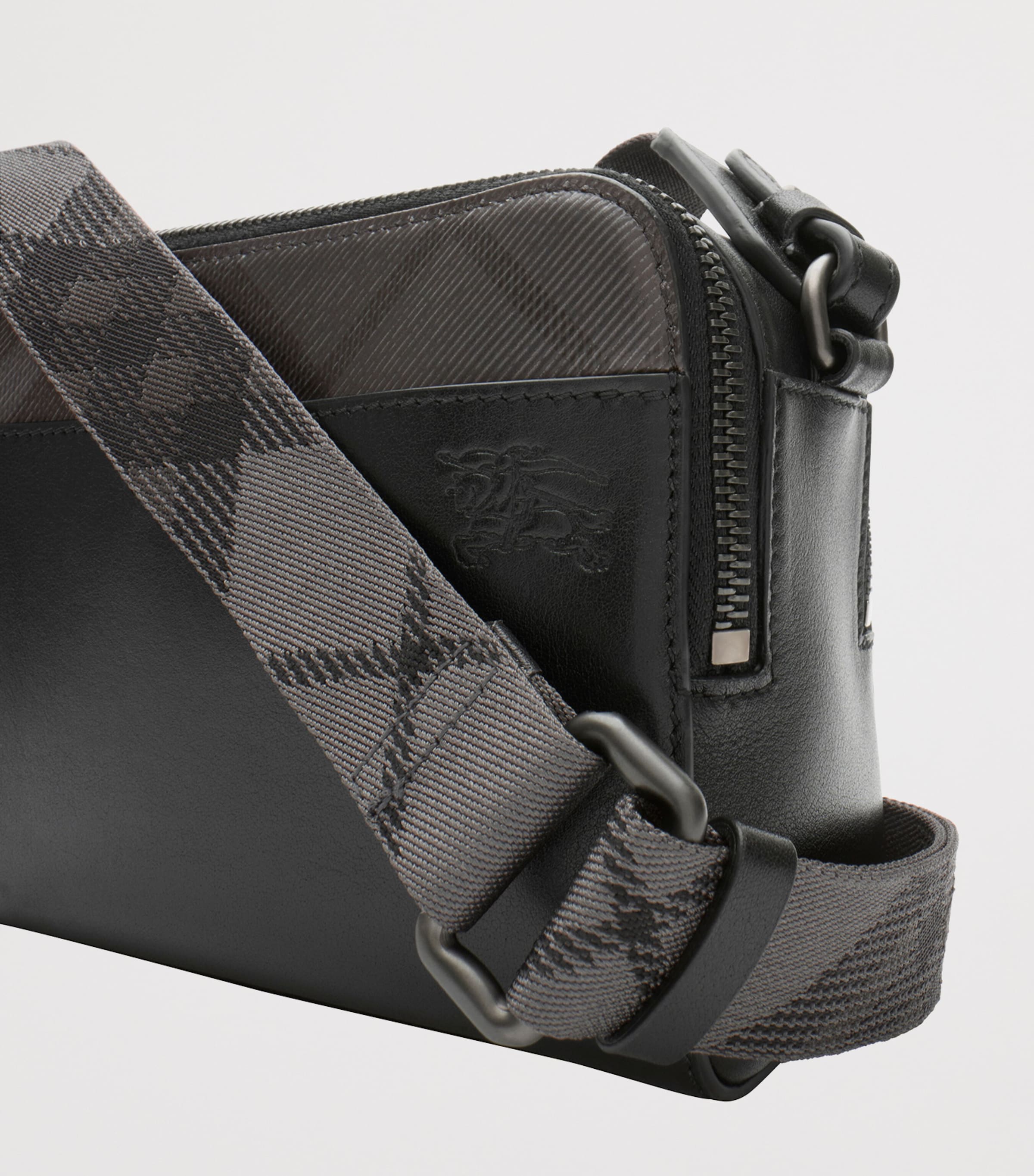Burberry Leather Check Pop Cross-Body Bag Black/iron Image 6