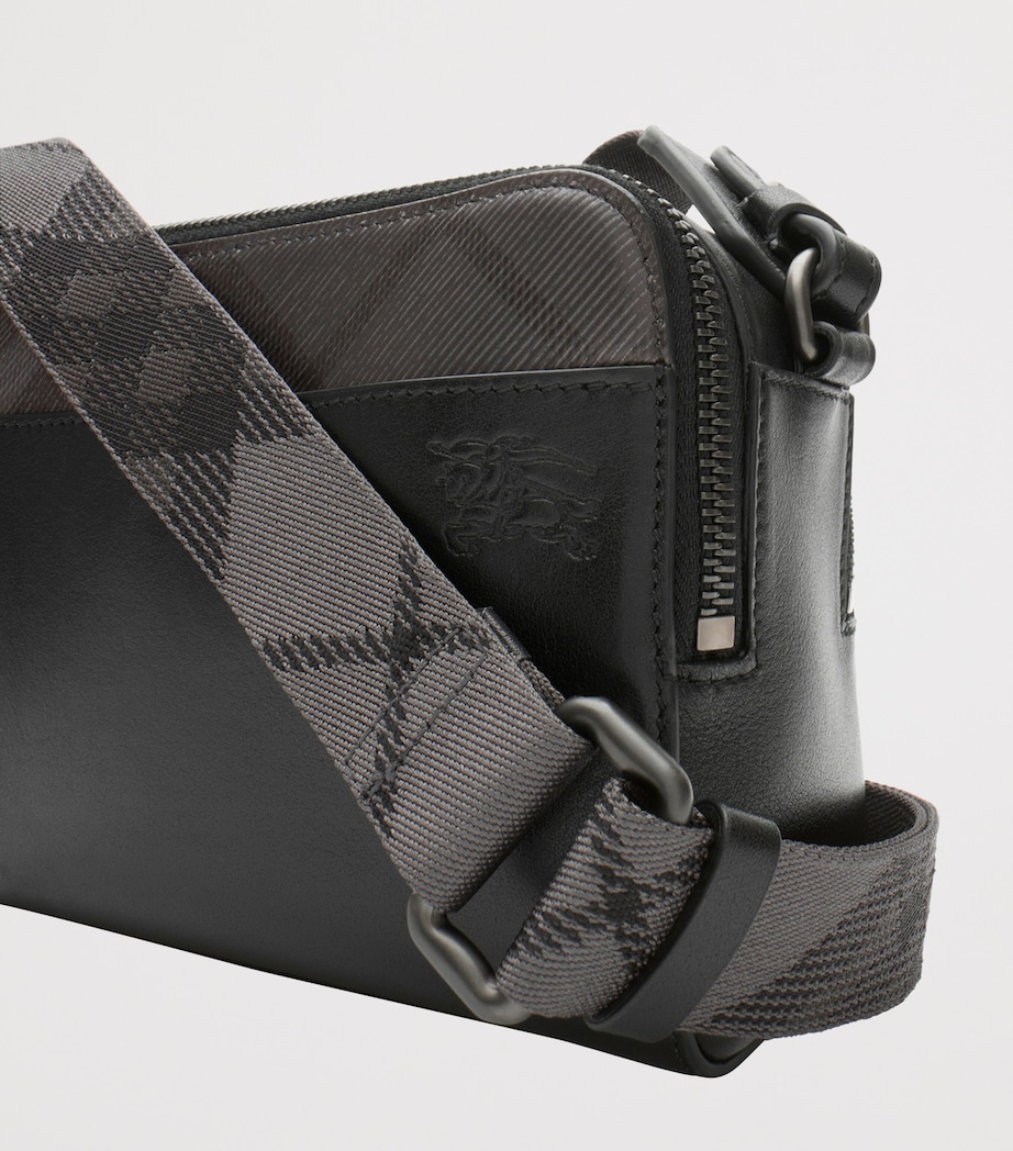 Burberry Leather Check Pop Cross-Body Bag Black/iron Image 6