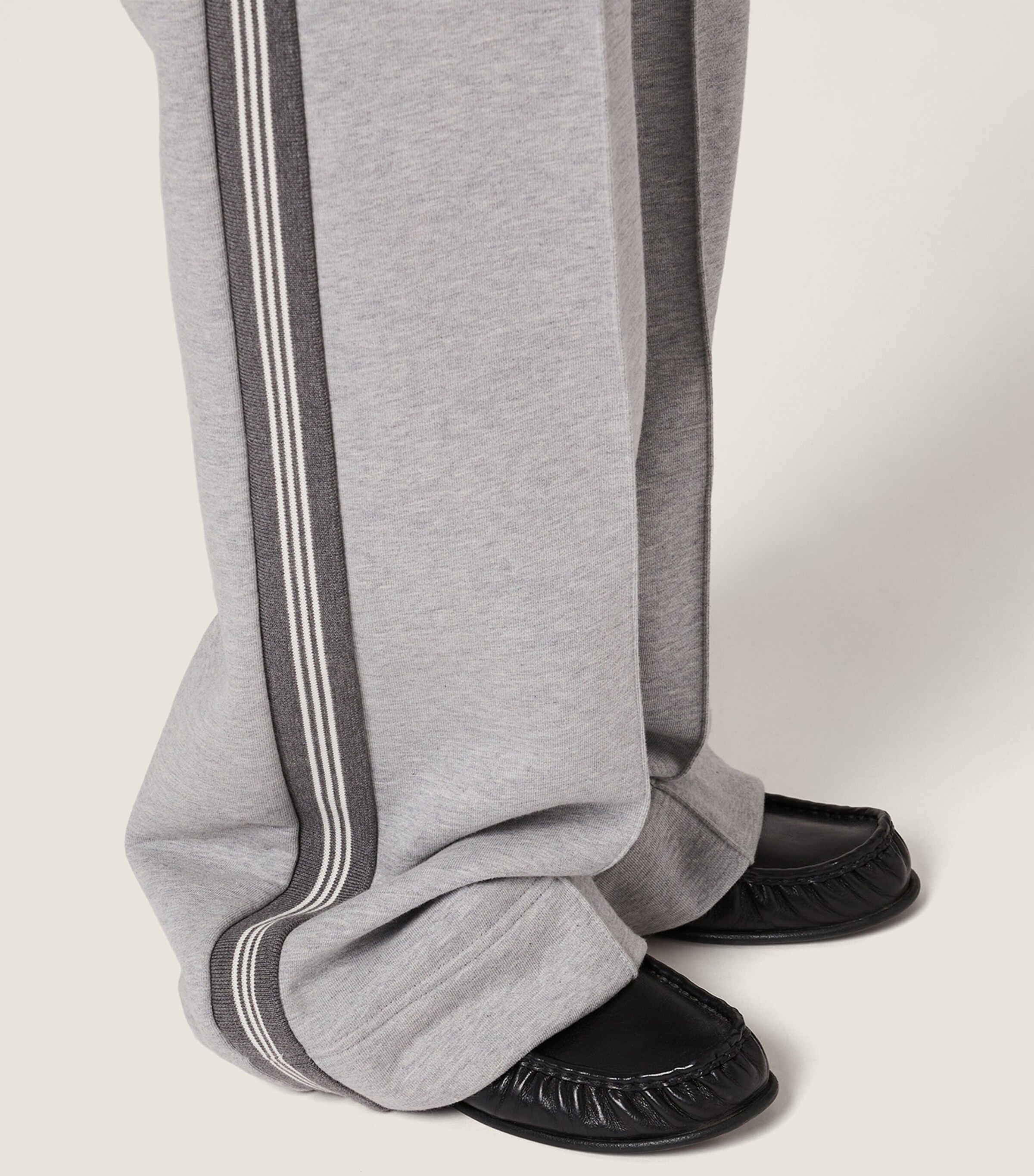 Miu Miu Womens Cotton Fleece Stripe Sweatpants Image 4