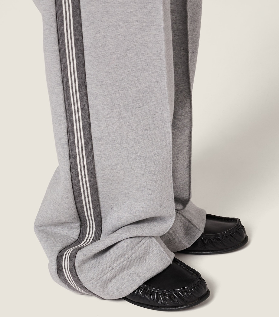 Miu Miu Womens Cotton Fleece Stripe Sweatpants Image 4