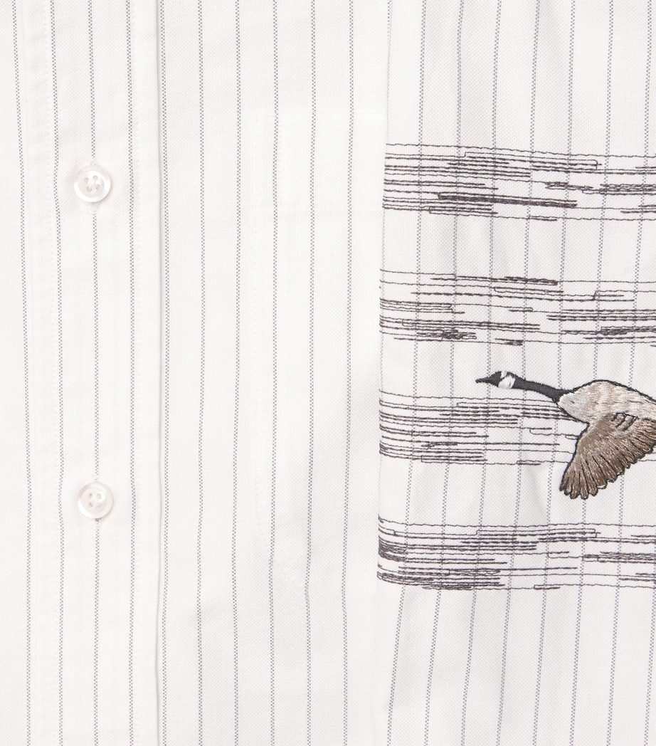 Cotton Embroidered Geese Shirt MED GREY Image 5