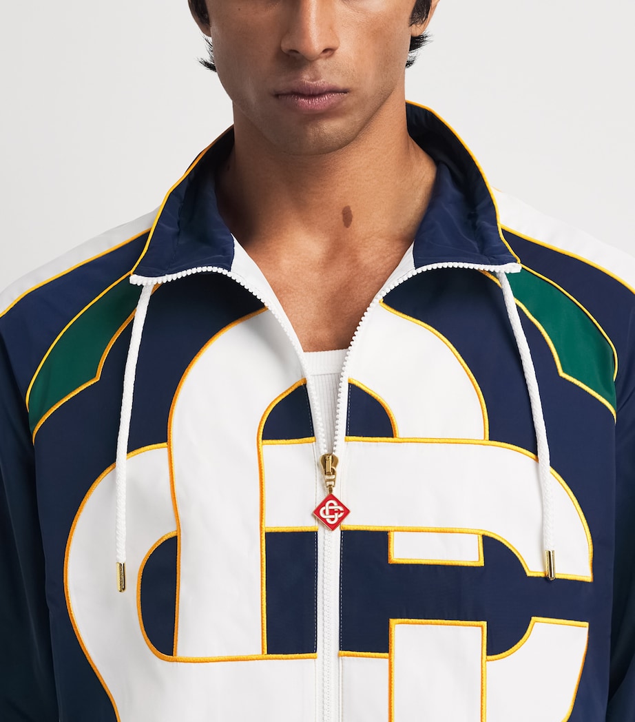 Casablanca Mens Check Appliqué Windbreaker Jacket Nav/grn/wht/ylw Image 3