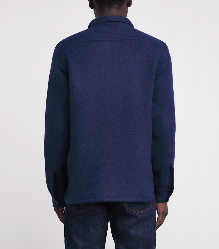 Wool-Blend Felt Overshirt NAVY Image 4