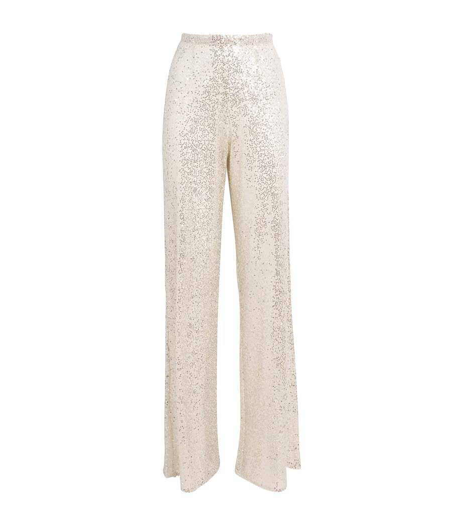 Embellished Wide-Leg Marlene Trousers CHAMPAGNE Image 1