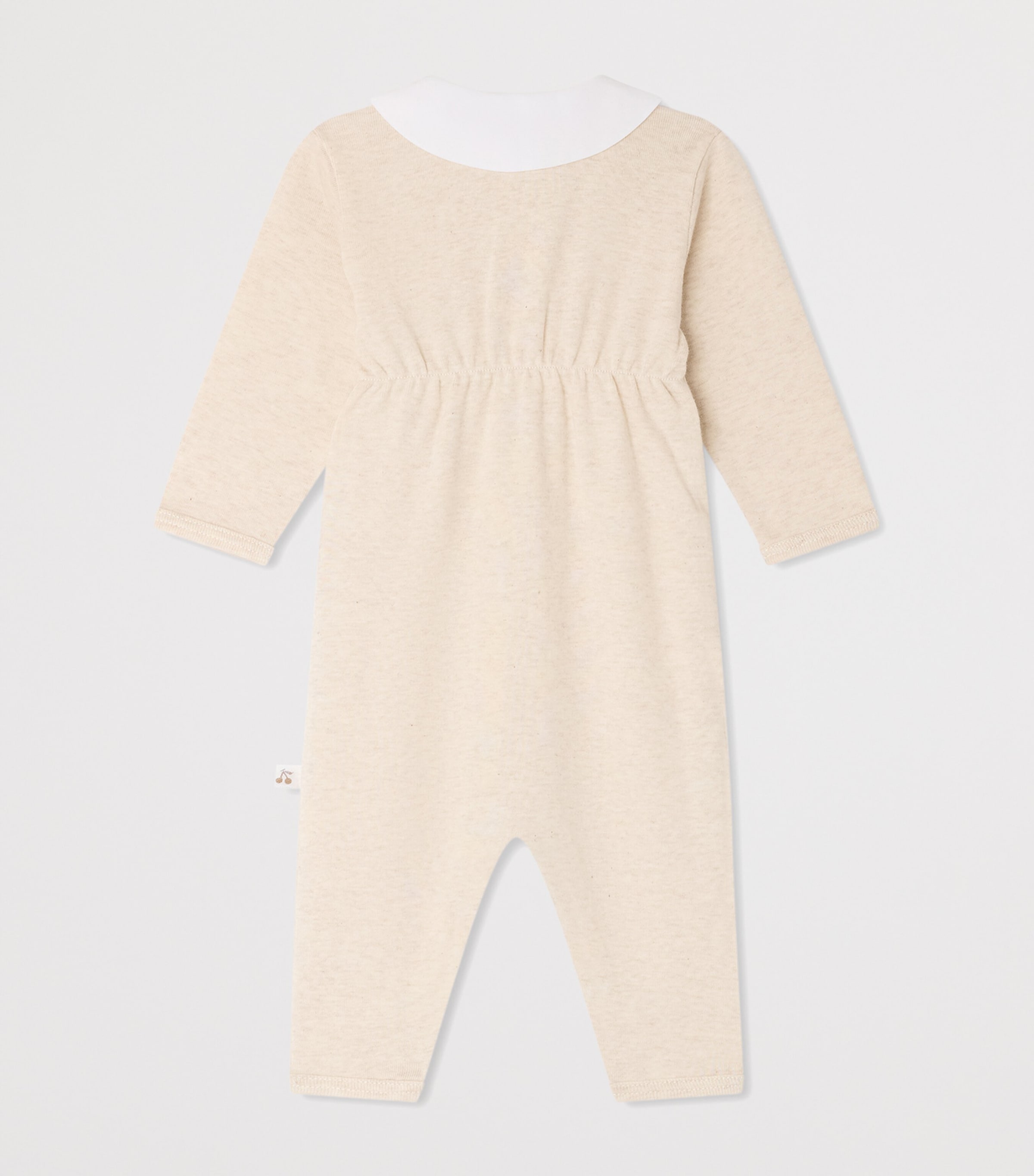 Bonpoint Cotton Embroidered Collar Playsuit (1-18 Months) Upb Beige Image 2