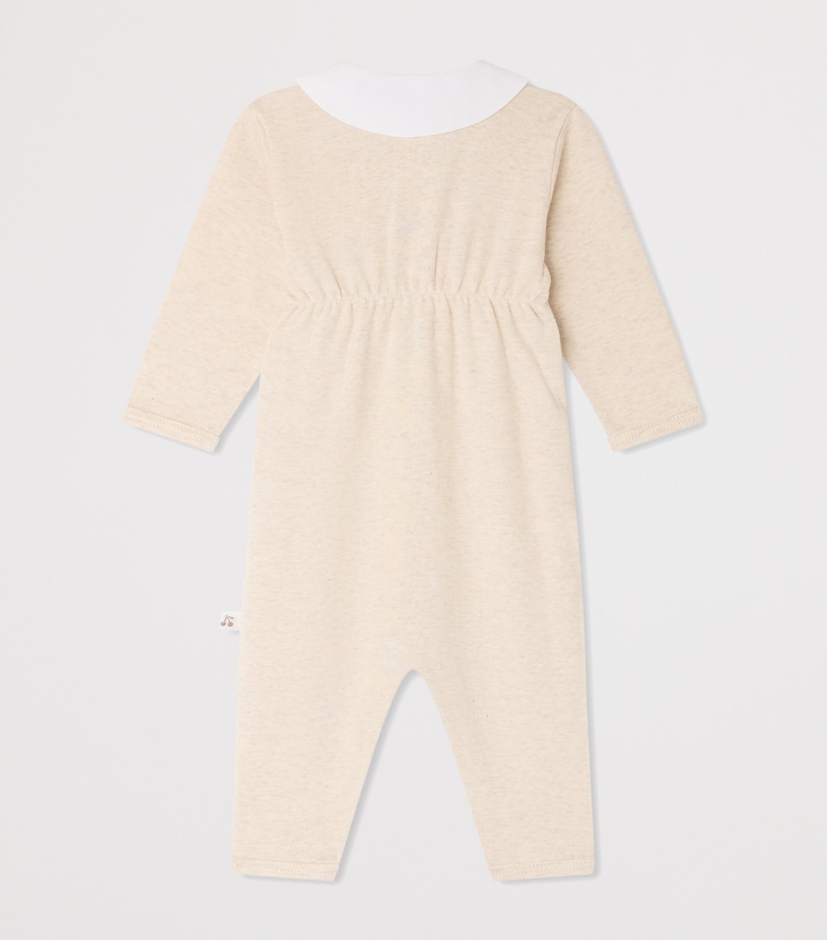 Bonpoint Cotton Embroidered Collar Playsuit (1-18 Months) Upb Beige Image 2