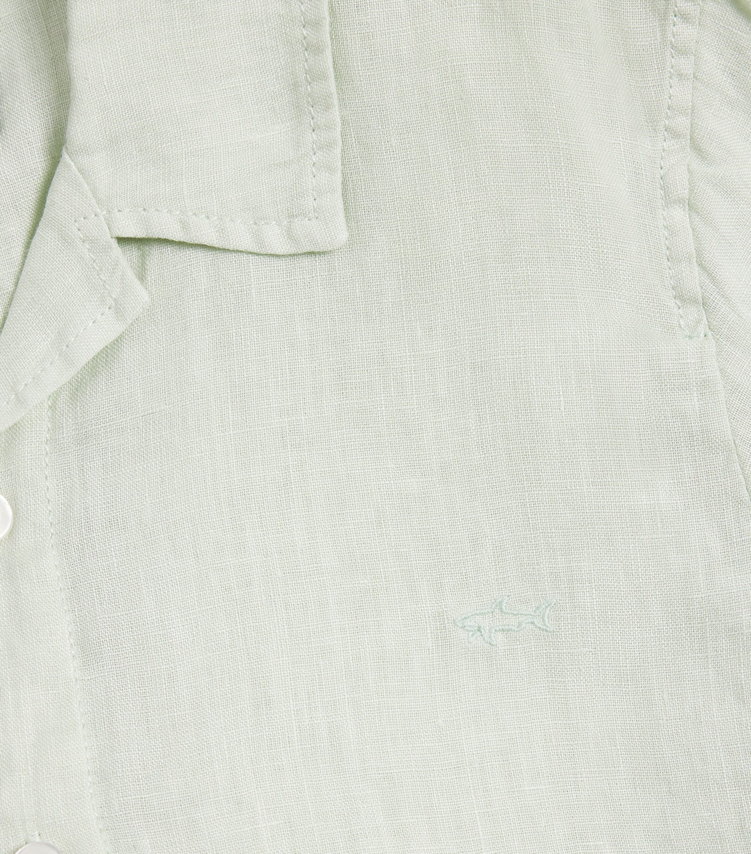 Paul & Shark Linen Logo Shirt (8-10 Years) Sea Foam Green Image 3