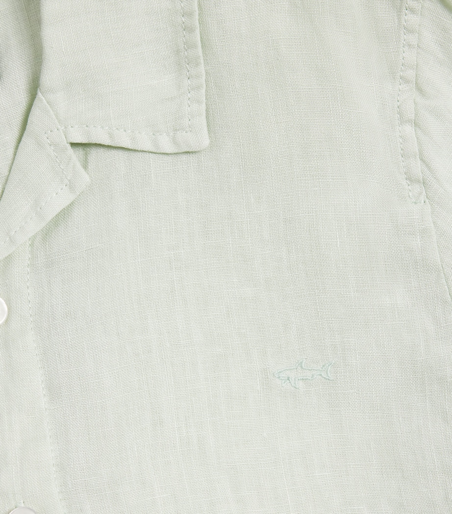 Paul & Shark Linen Logo Shirt (8-10 Years) Sea Foam Green Image 3