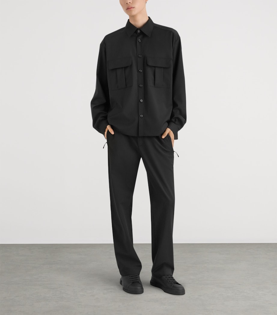 Dolce&Gabbana Mens Wool-Blend Canvas Shirt Black Image 2