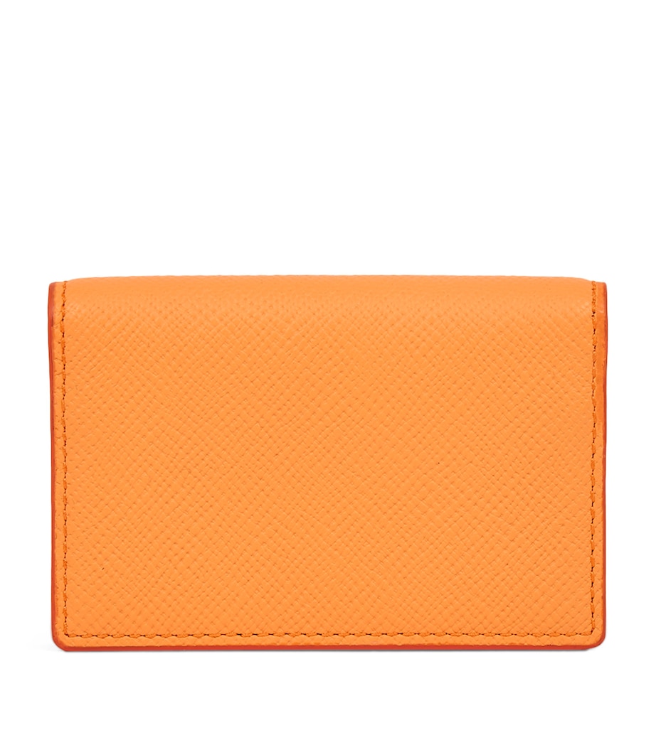 Smythson Calfskin Panama Folded Card Holder L Orange Image 1