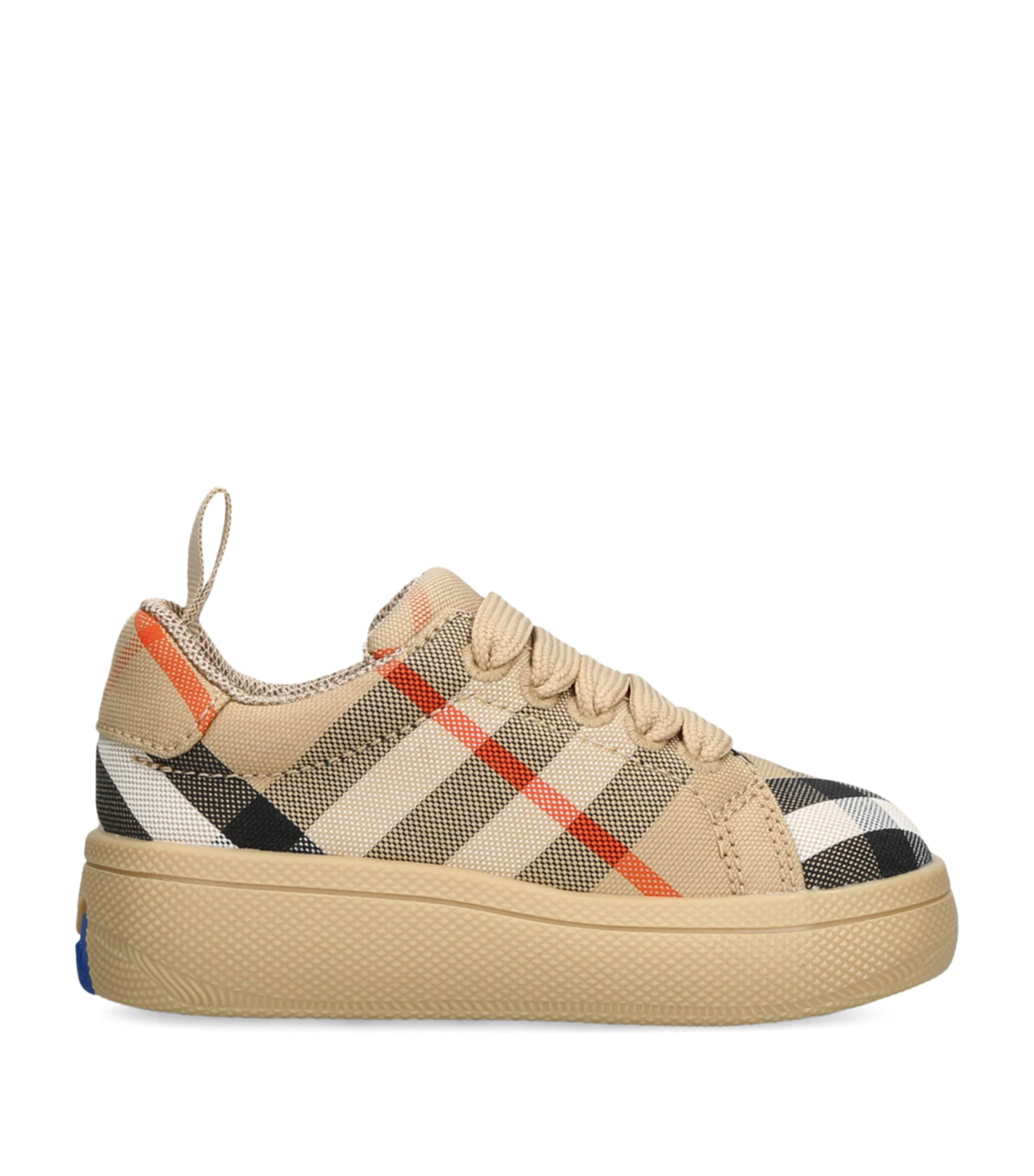 Burberry Cotton Check Sneakers In Multi