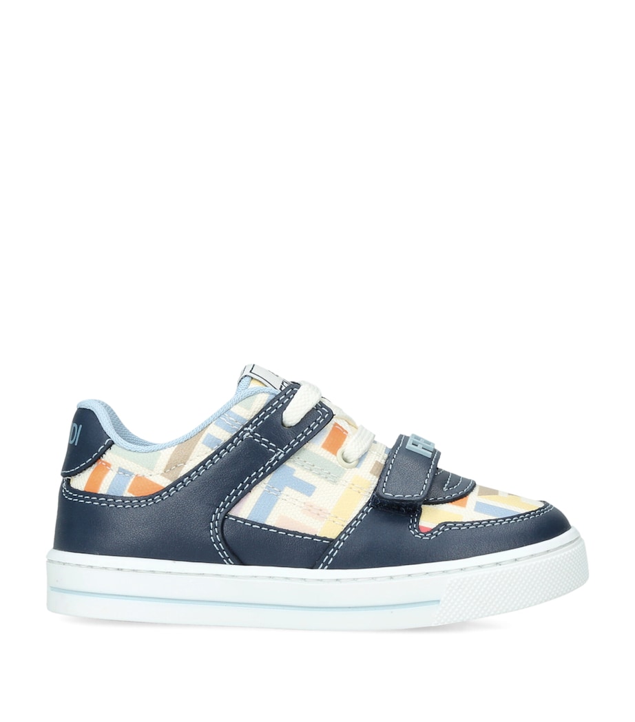Fendi Kids Leather Logo Sneakers Blue Other Image 1