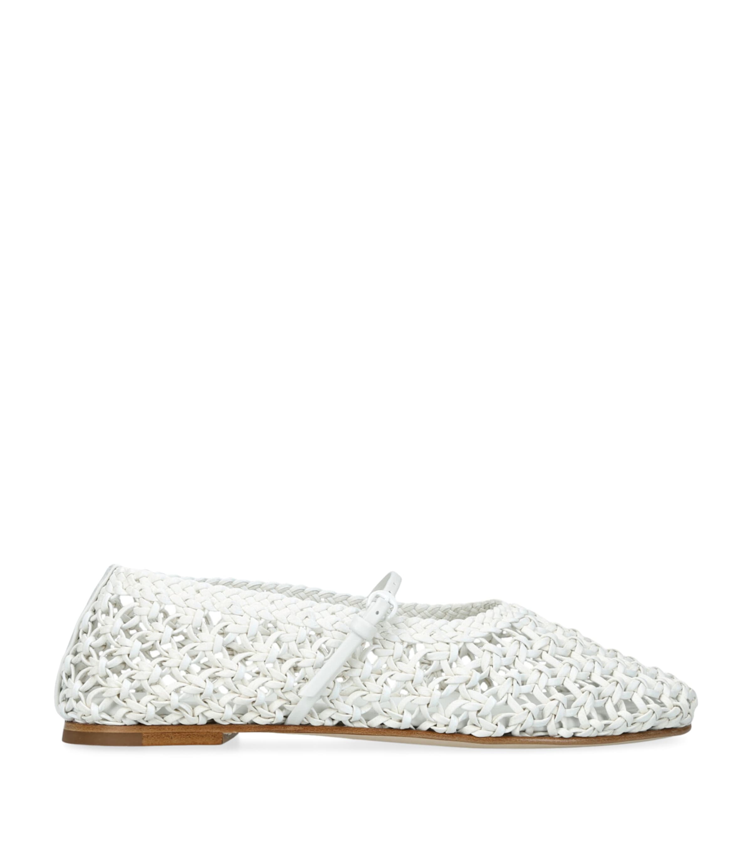 Shop Dear Frances Nappa Leather Woven Balla Ballet Flats