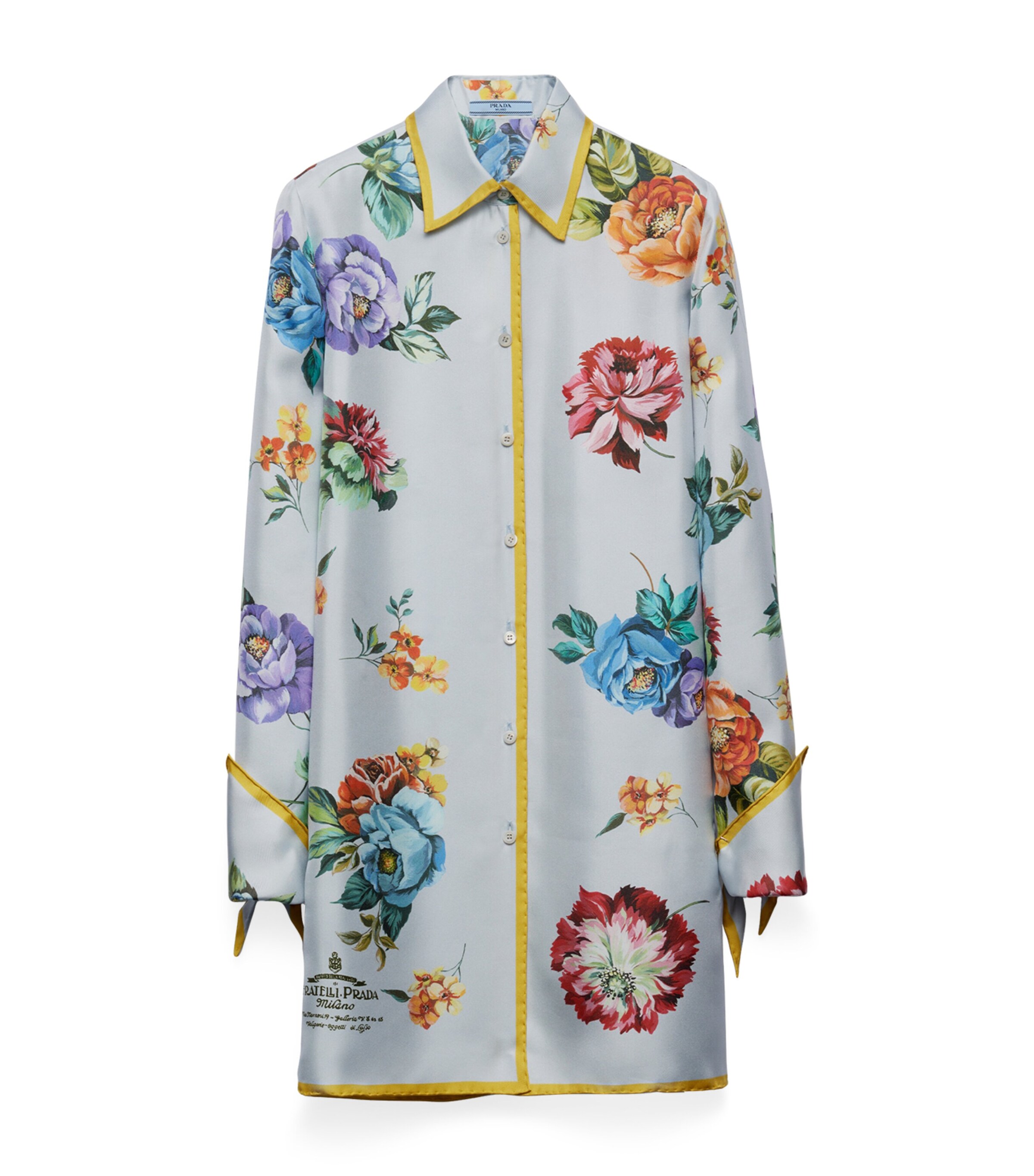 Prada Printed Silk Twill Mini-dress In Assorted