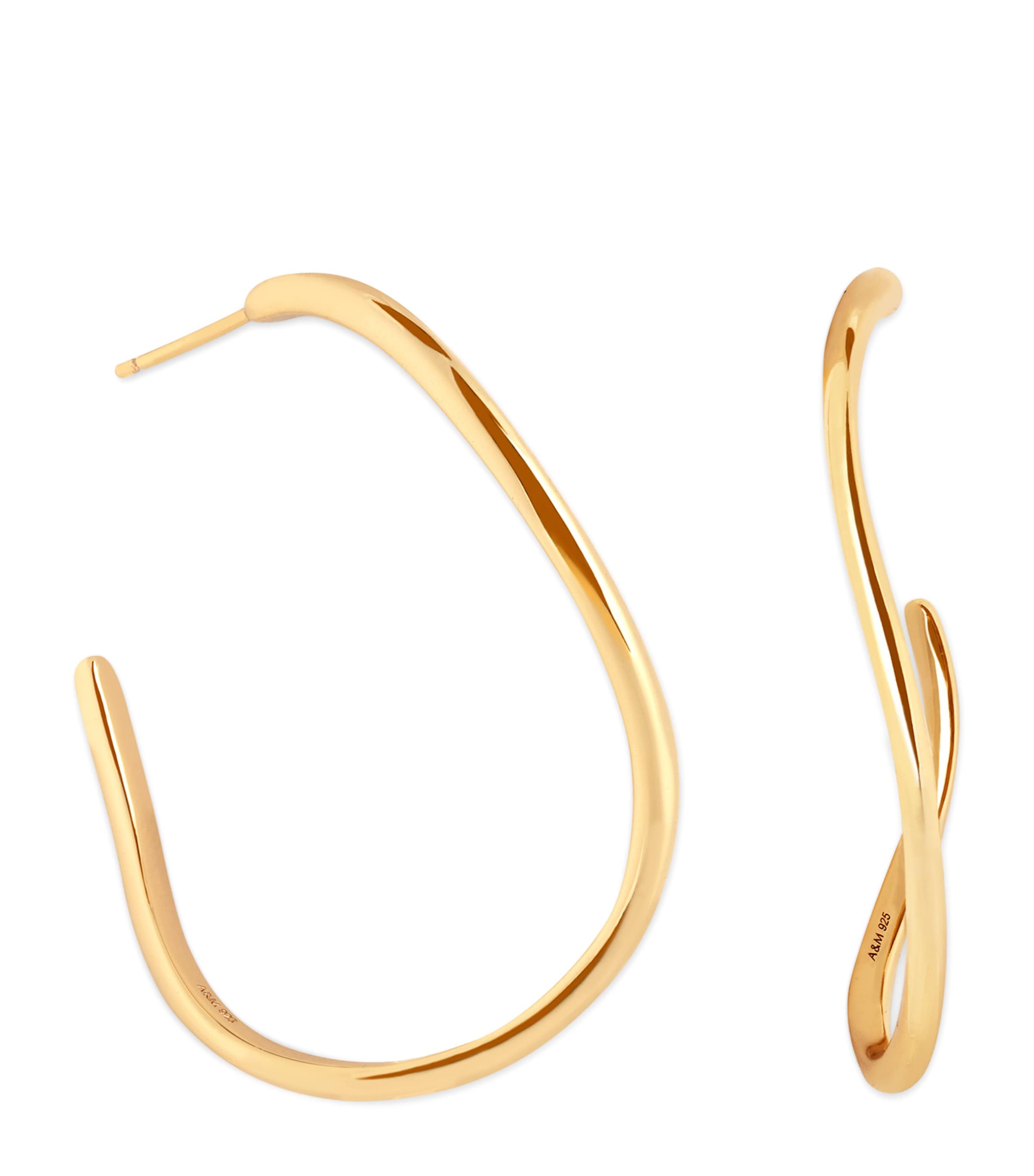 ASTRID & MIYU GOLD-PLATED SILVER INFINITE HOOP EARRINGS 