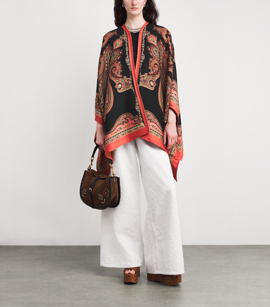 Wool-Blend Paisley Cape S9810 Image 2